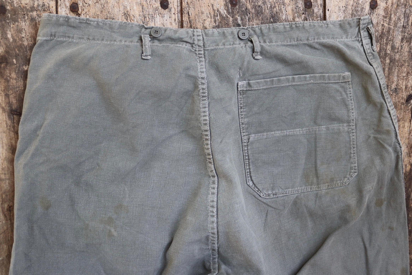 Vintage 1950s 50s 1960s 60s Swedish military cotton twill utility field trousers pants workwear work chore 41” x 30”