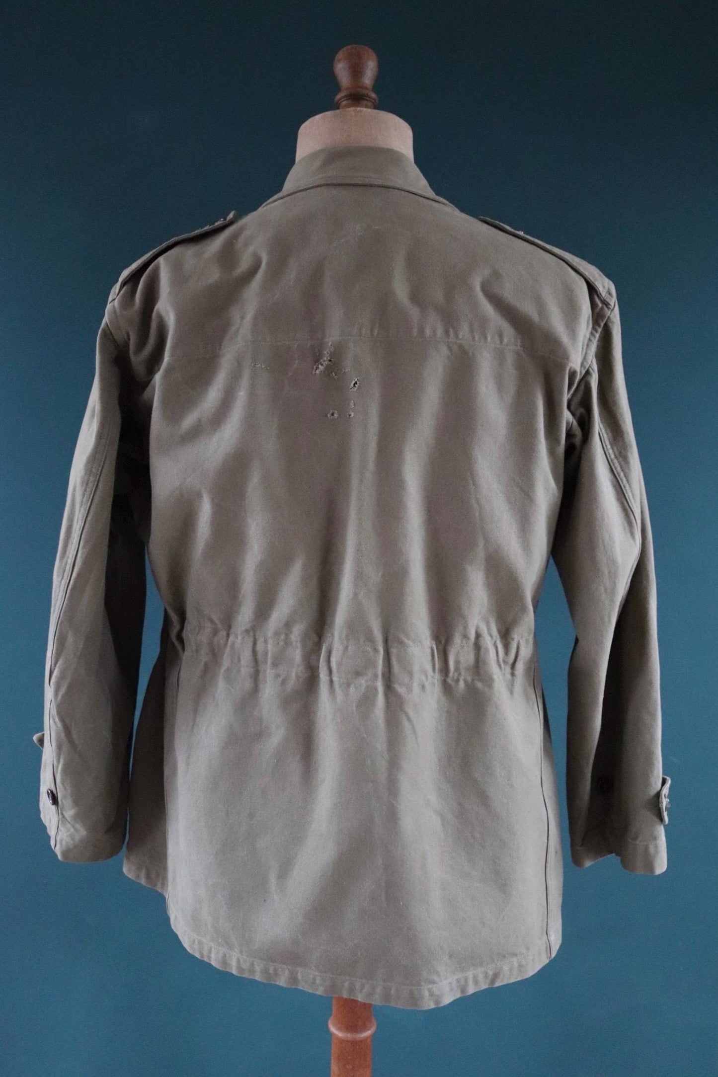 Vintage French army jacket 1950s M47 M 47 field utility military 44” chest khaki green
