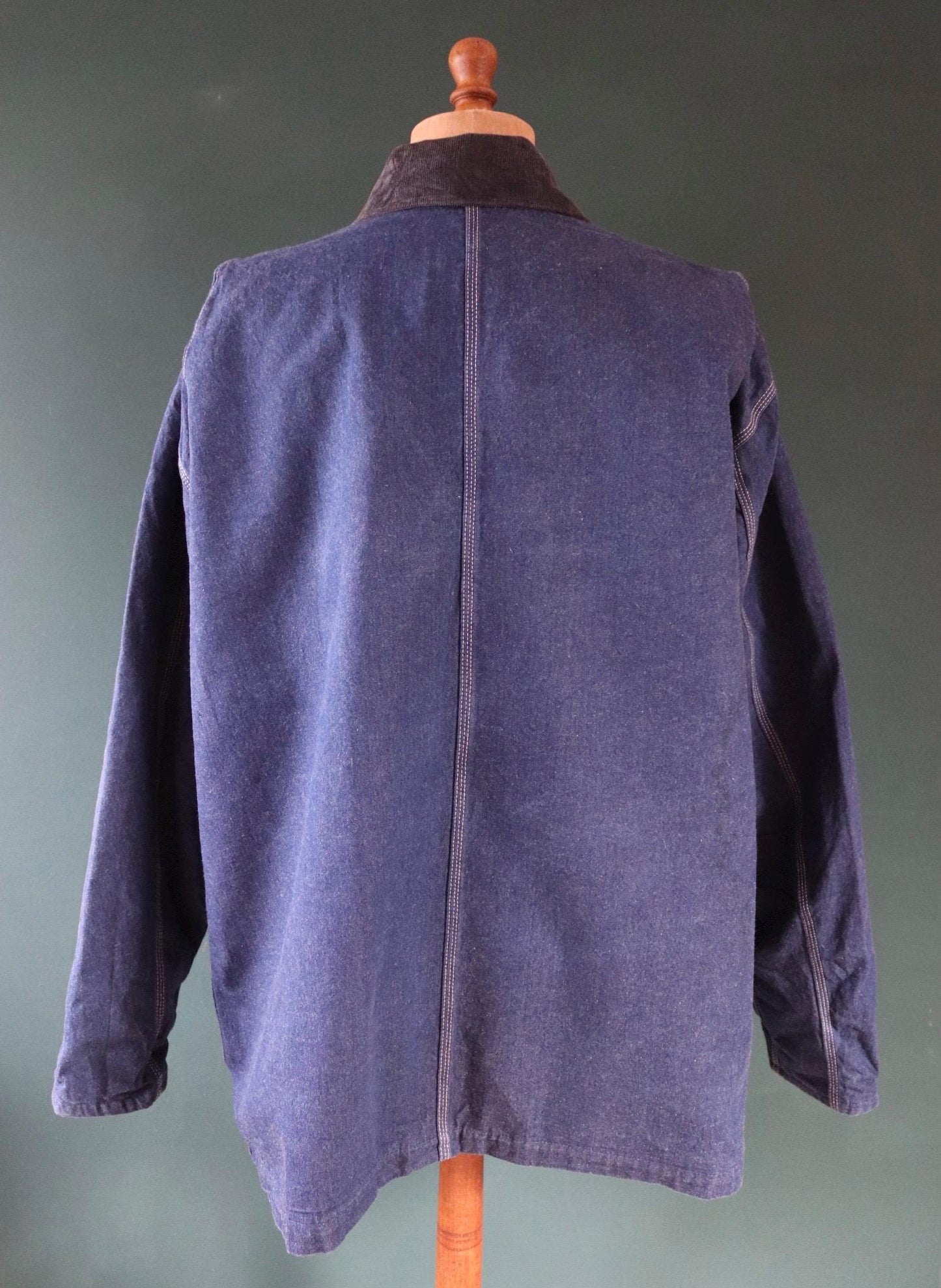 Vintage 1990s 90s Dickies blue denim blanket lined barn chore jacket workwear work chore 59” chest