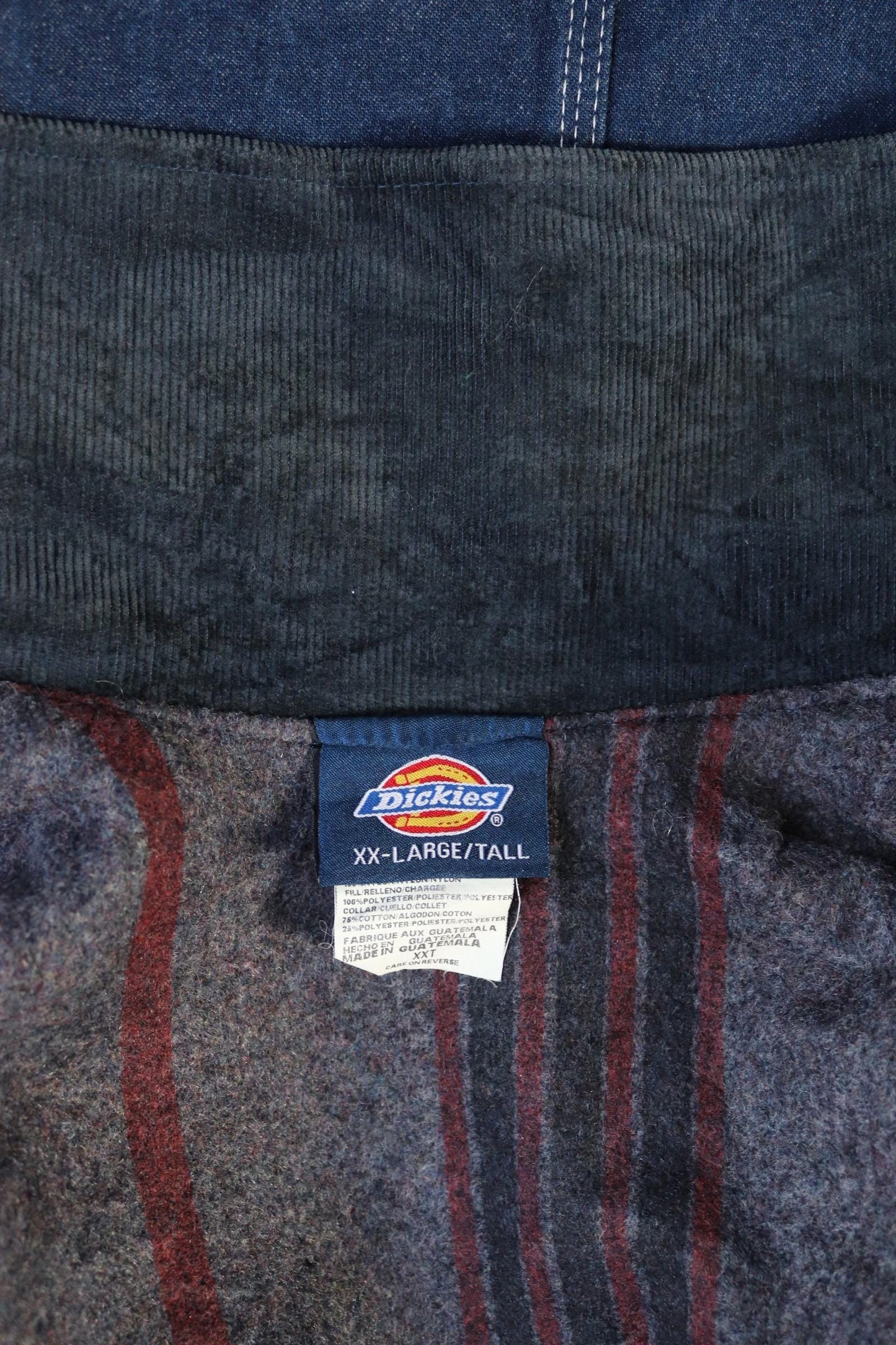 Vintage 1990s Dickies denim jacket - blue blanket lined workwear - barn chore - 59” chest