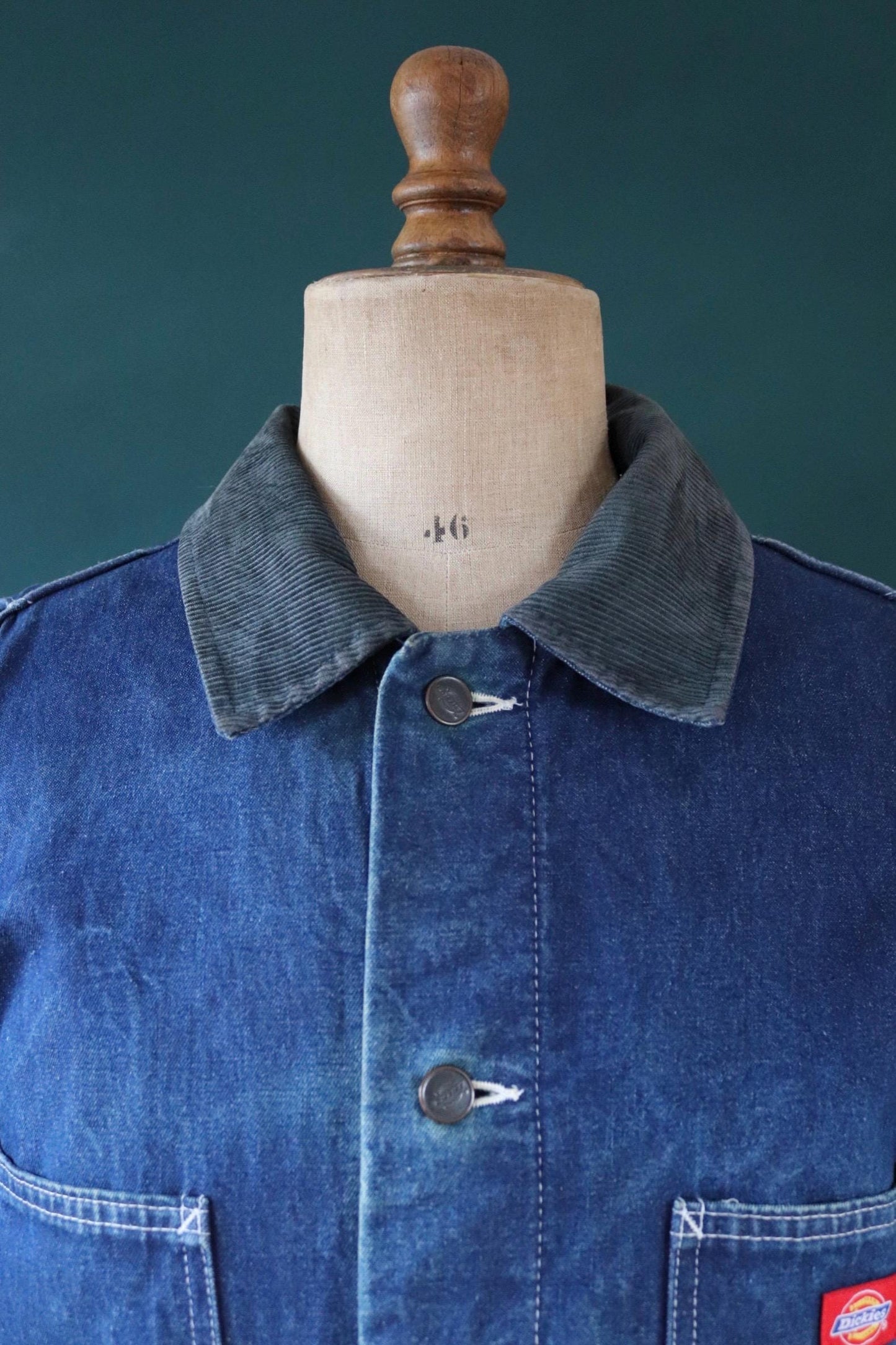 Vintage 1990s 90s Dickies blue denim blanket lined barn chore jacket workwear work chore 50” chest