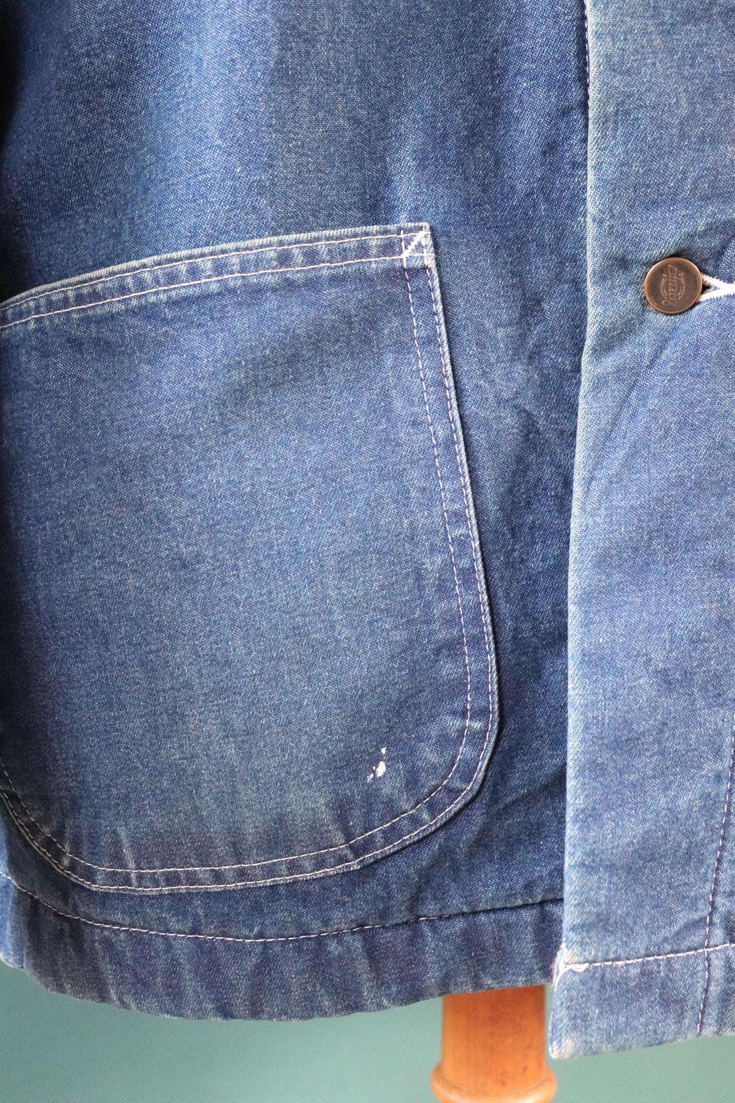 Vintage 1990s 90s Dickies blue denim blanket lined barn chore jacket workwear work chore 50” chest