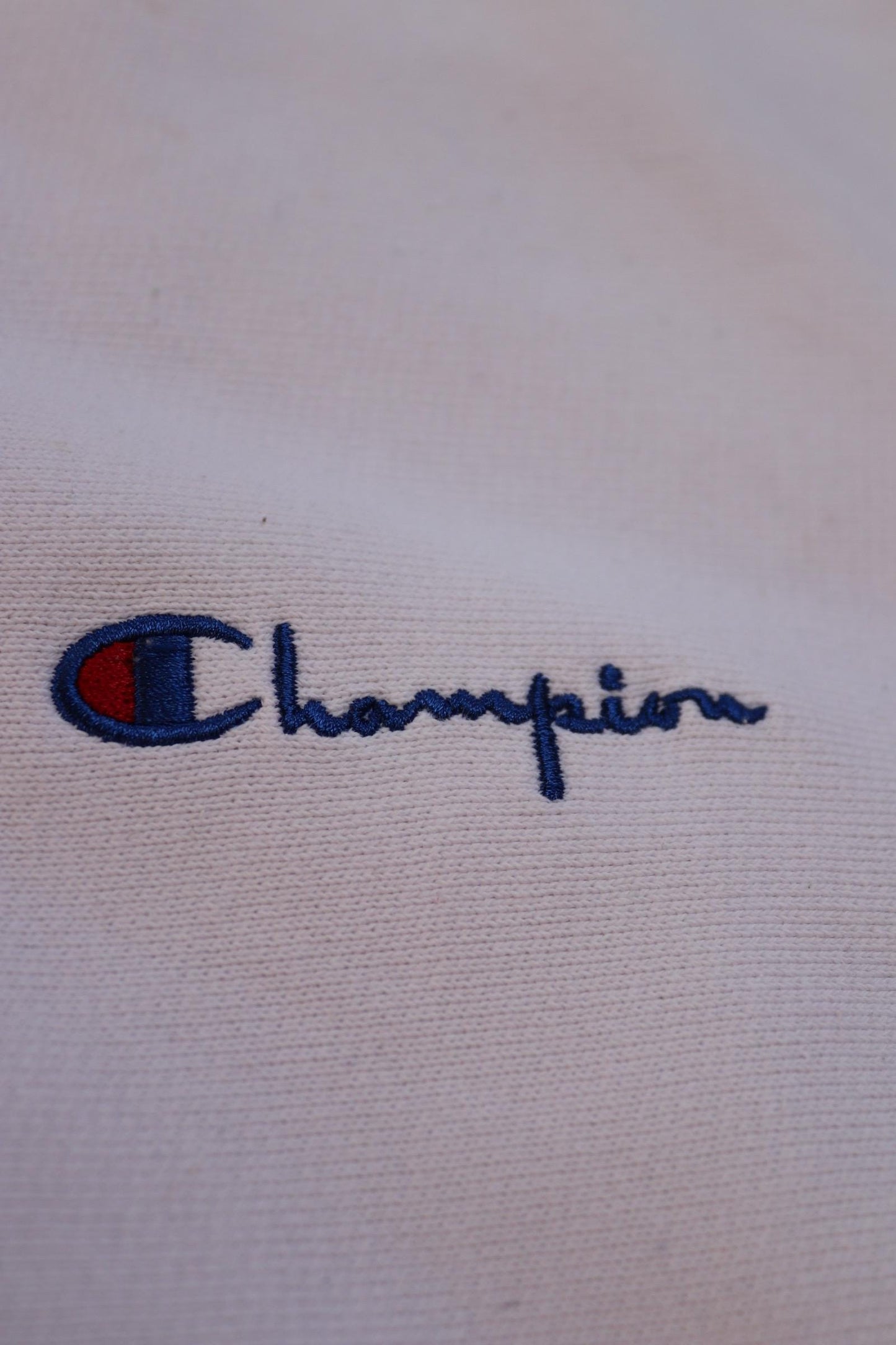 Vintage 1990s 90s Champion white plain short sleeve warm up sweatshirt 39" chest sports sportswear reverse weave