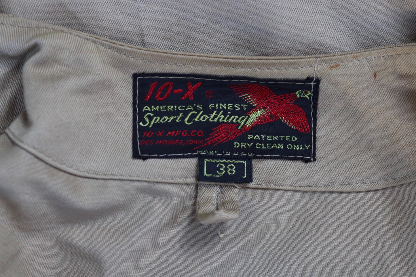 Vintage 1950s 50s 1960s 60s 10-X hunting shooting rifle jacket 39” chest half belt action back