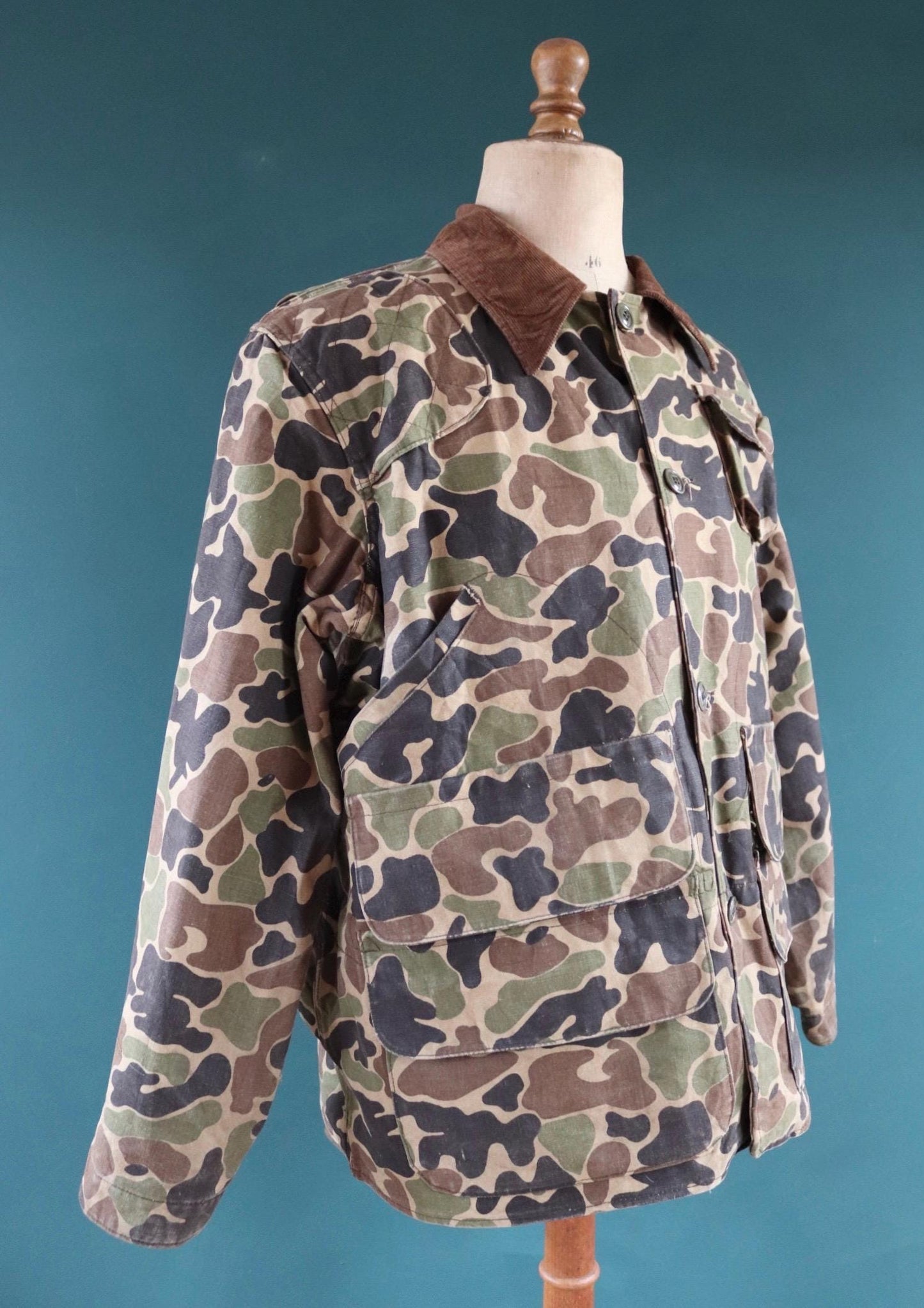Vintage 1990s 90s Red Head camouflage camo forest woodland American hunting jacket duck cotton canvas 51" chest