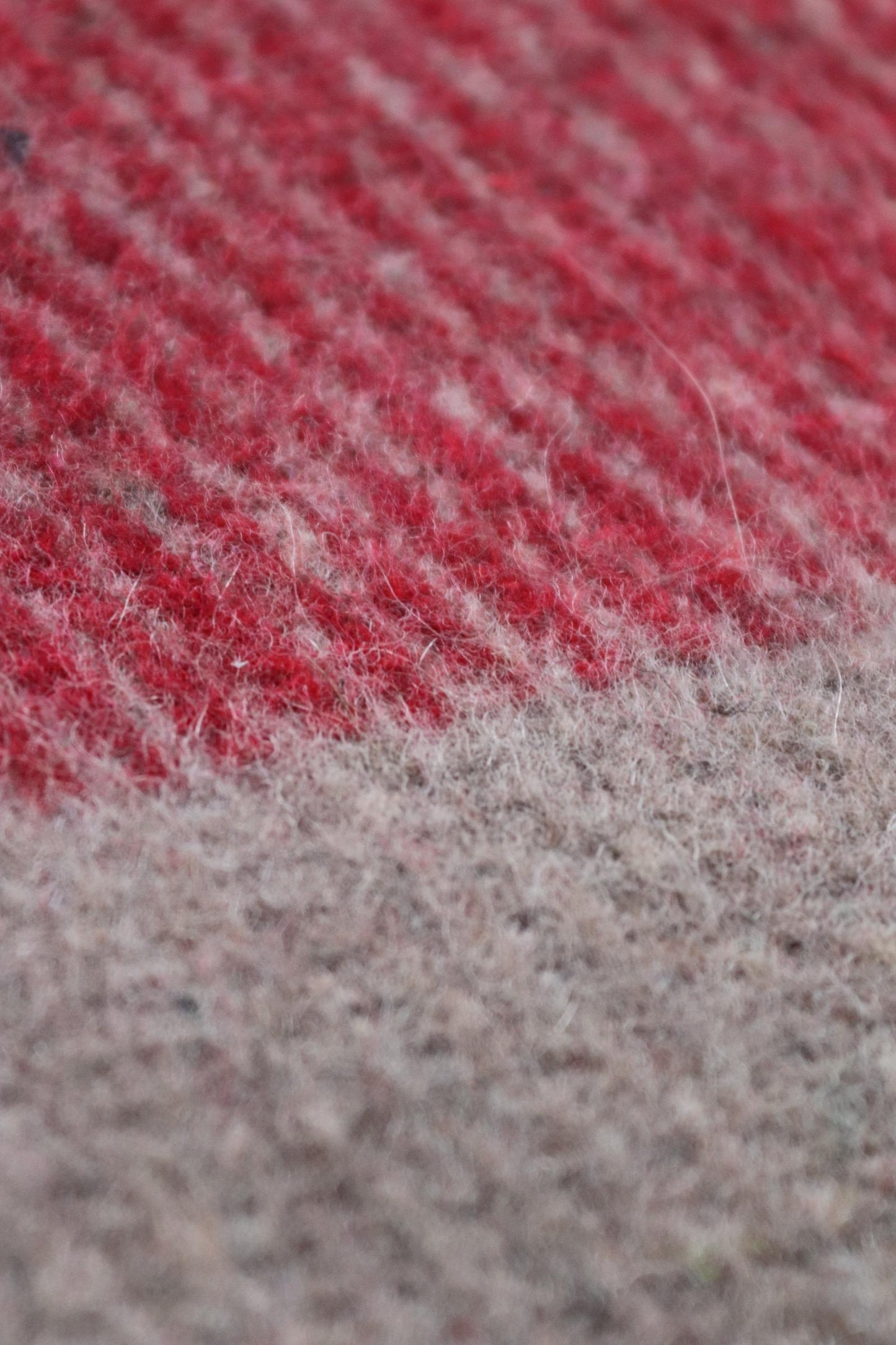 Vintage 1960s 60s Swiss army military rug blanket wool taupe red striped chain stitched log cabin camping sofa throw bed picnic