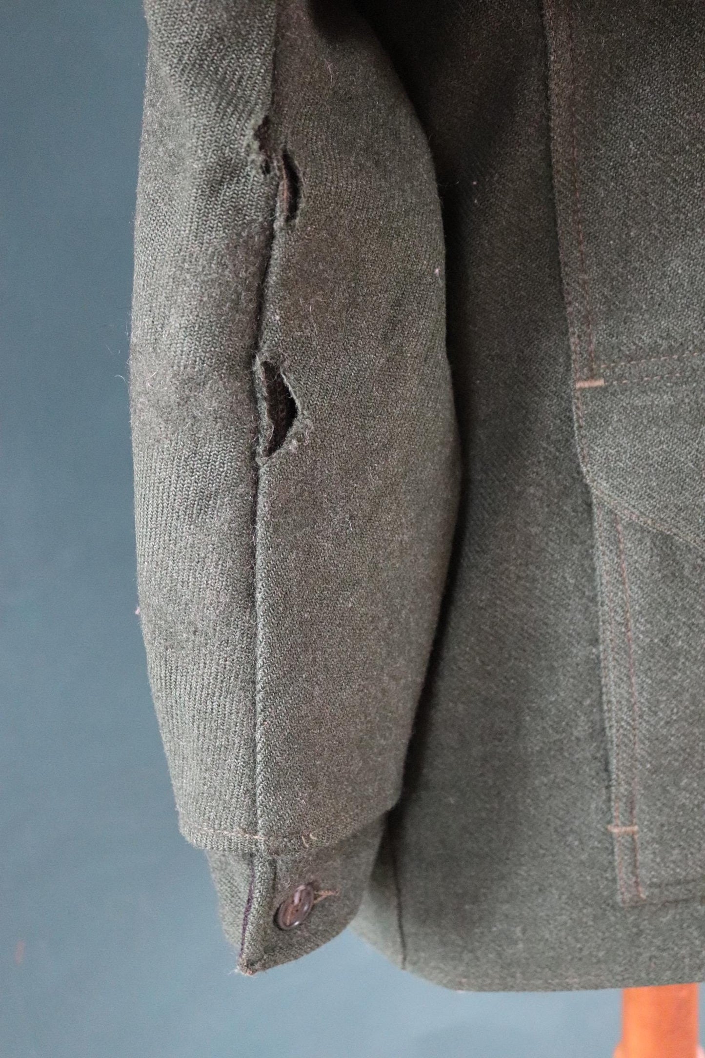 Vintage CC Filson plain forest green wool cruiser shirt jacket CPO 40” chest workwear work chore logger camp hunting