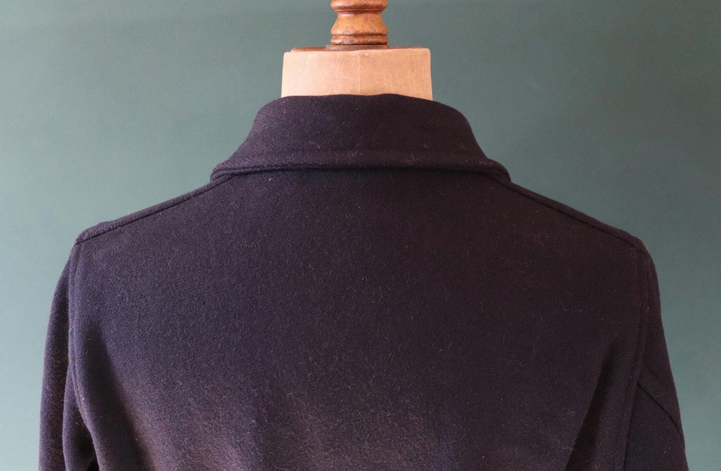 Vintage 1950s 50s Sears Hercules midnight navy blue wool half belt jacket Talon zipper 44” chest car coat