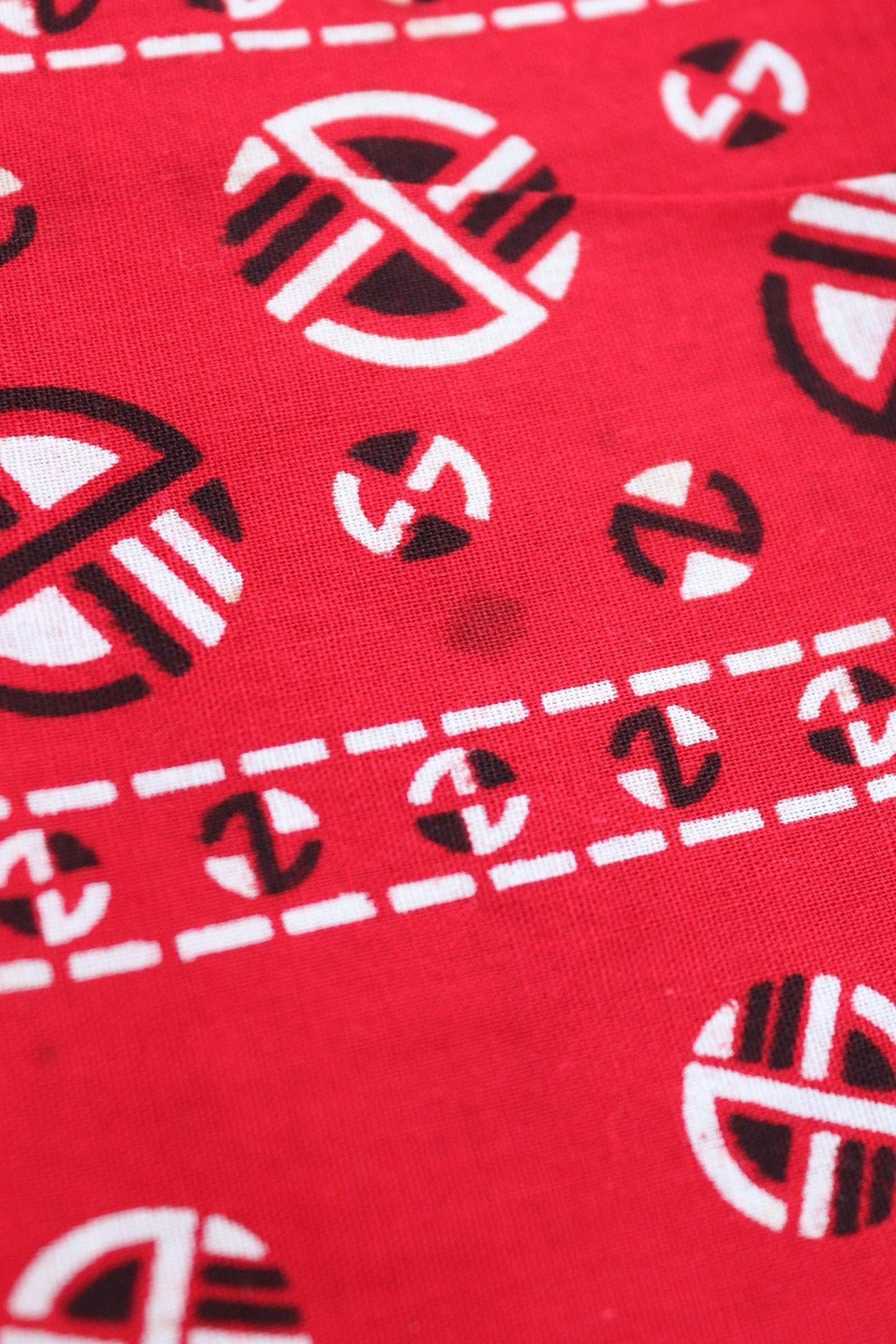 Vintage 1960s 60s turkey red printed bandana pocket square neckerchief cotton color colour fast workwear RN 14193