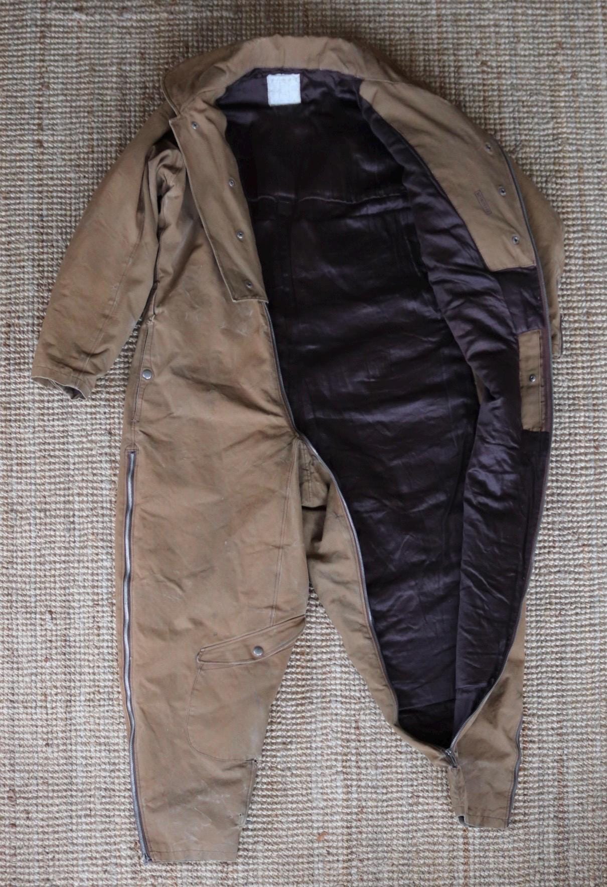 Vintage WW2 French military flight suit pilot aviation Eclair zippers 1930s 1940s