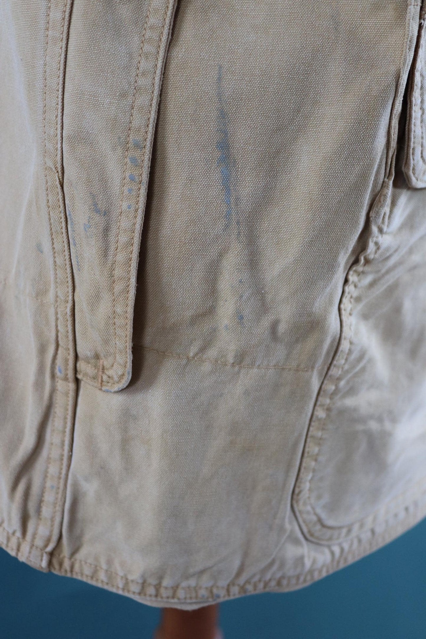 Vintage 1950s 50s 1960s 60s JC Higgins tan brown duck cotton canvas jacket hunting shooting American 50” chest workwear chore work