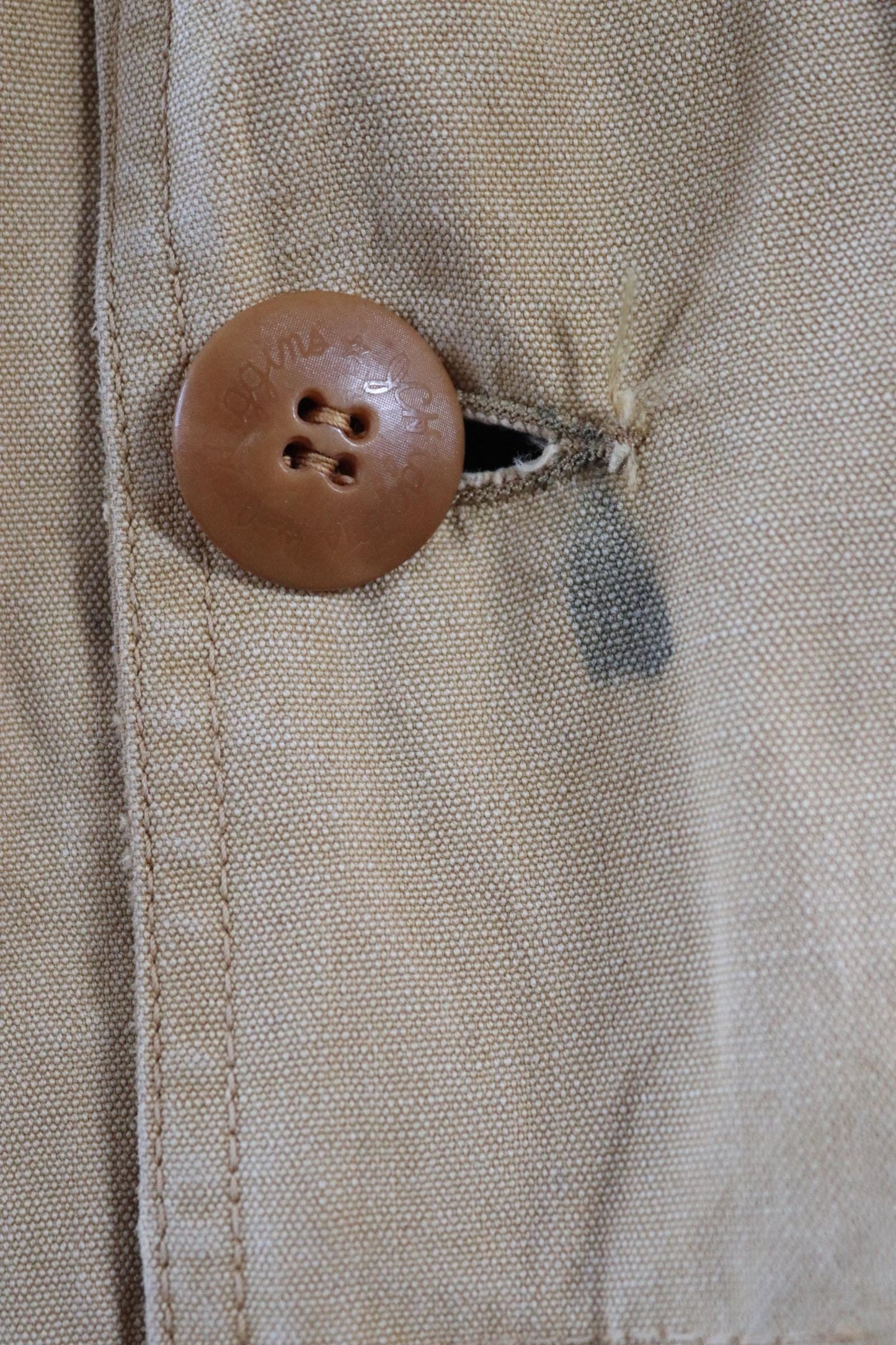 Vintage 1950s 50s 1960s 60s JC Higgins tan brown duck cotton canvas jacket hunting shooting American 50” chest workwear chore work