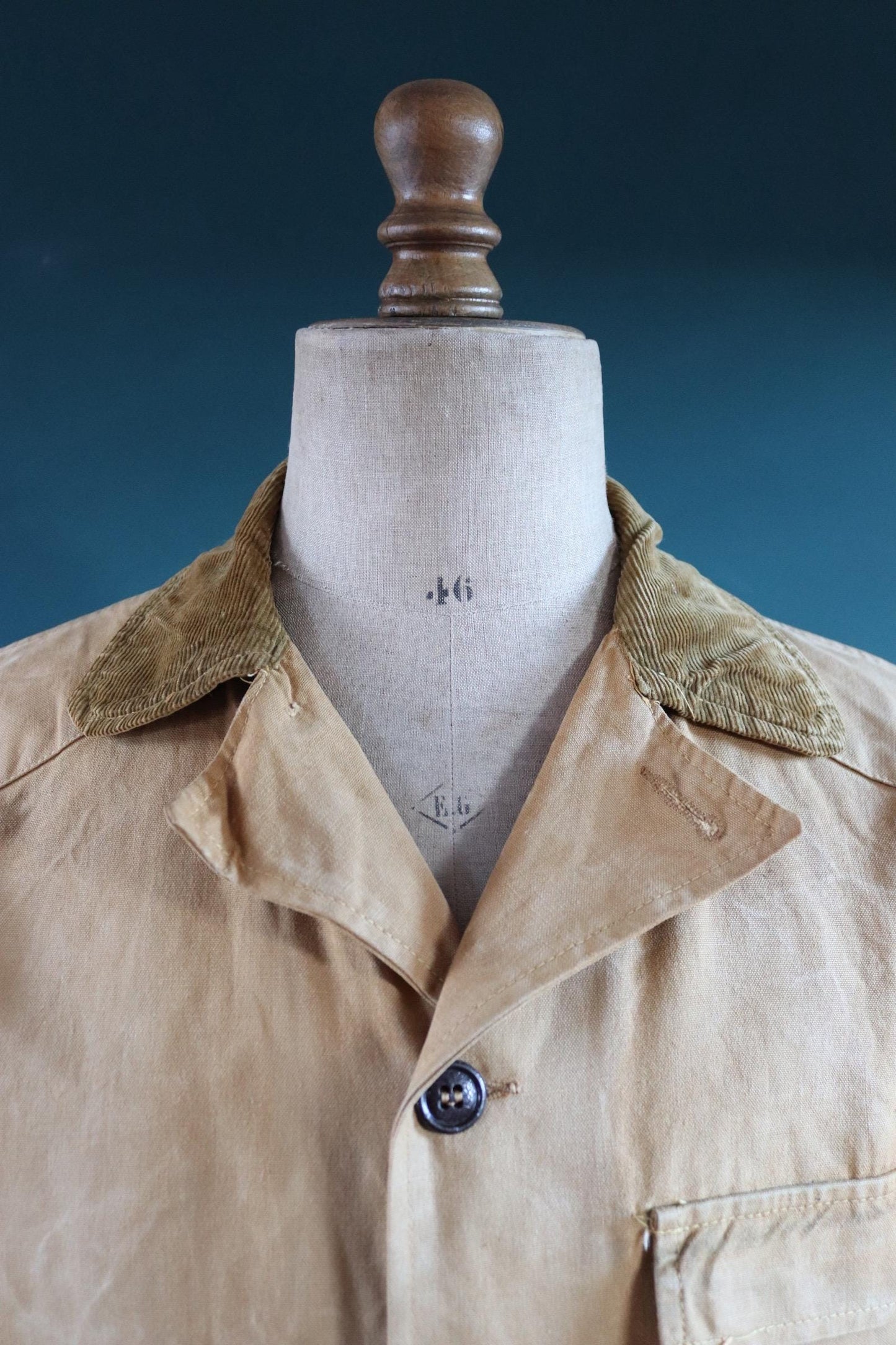 Vintage 1960s 60s Brush Master tan brown duck cotton canvas jacket hunting shooting American 47” chest workwear work chore