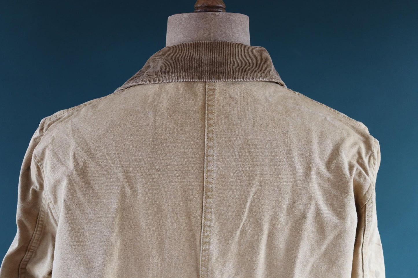 Vintage 1950s 1960s hunting jacket American Field Hettrick tan brown duck cotton canvas shooting American 49” chest workwear chore