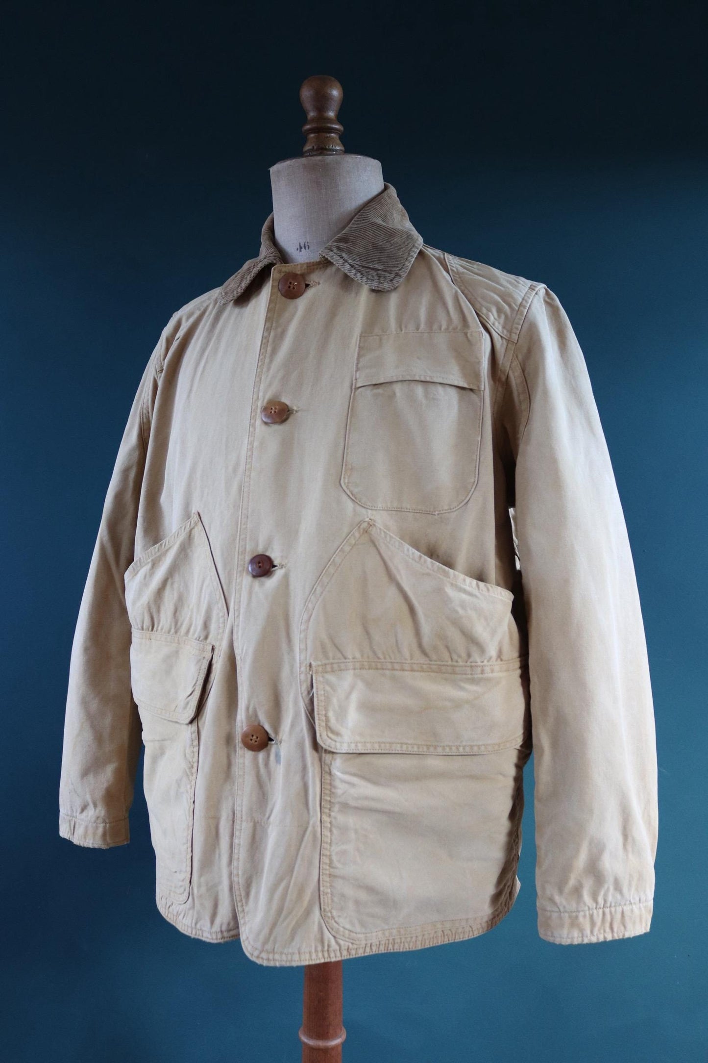 Vintage 1950s 50s 1960s 60s JC Higgins tan brown duck cotton canvas jacket hunting shooting American 50” chest workwear chore work