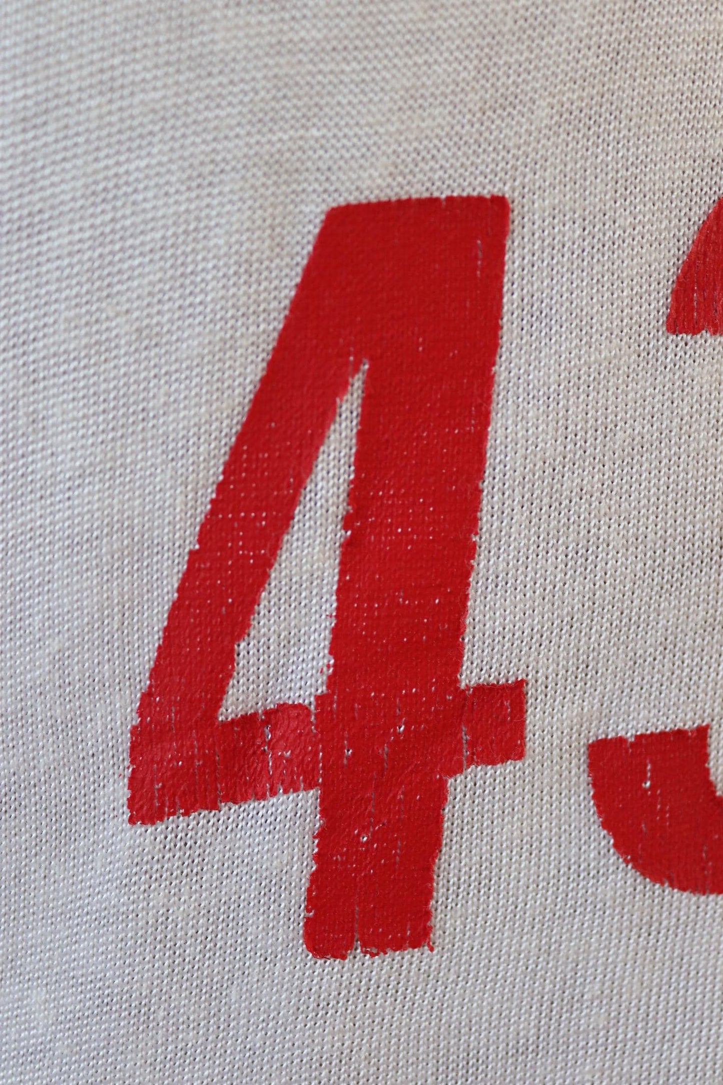 Vintage 1970s 1980s vest singlet white red nylon durene 43 Mike athletics sportswear basketball 40" chest