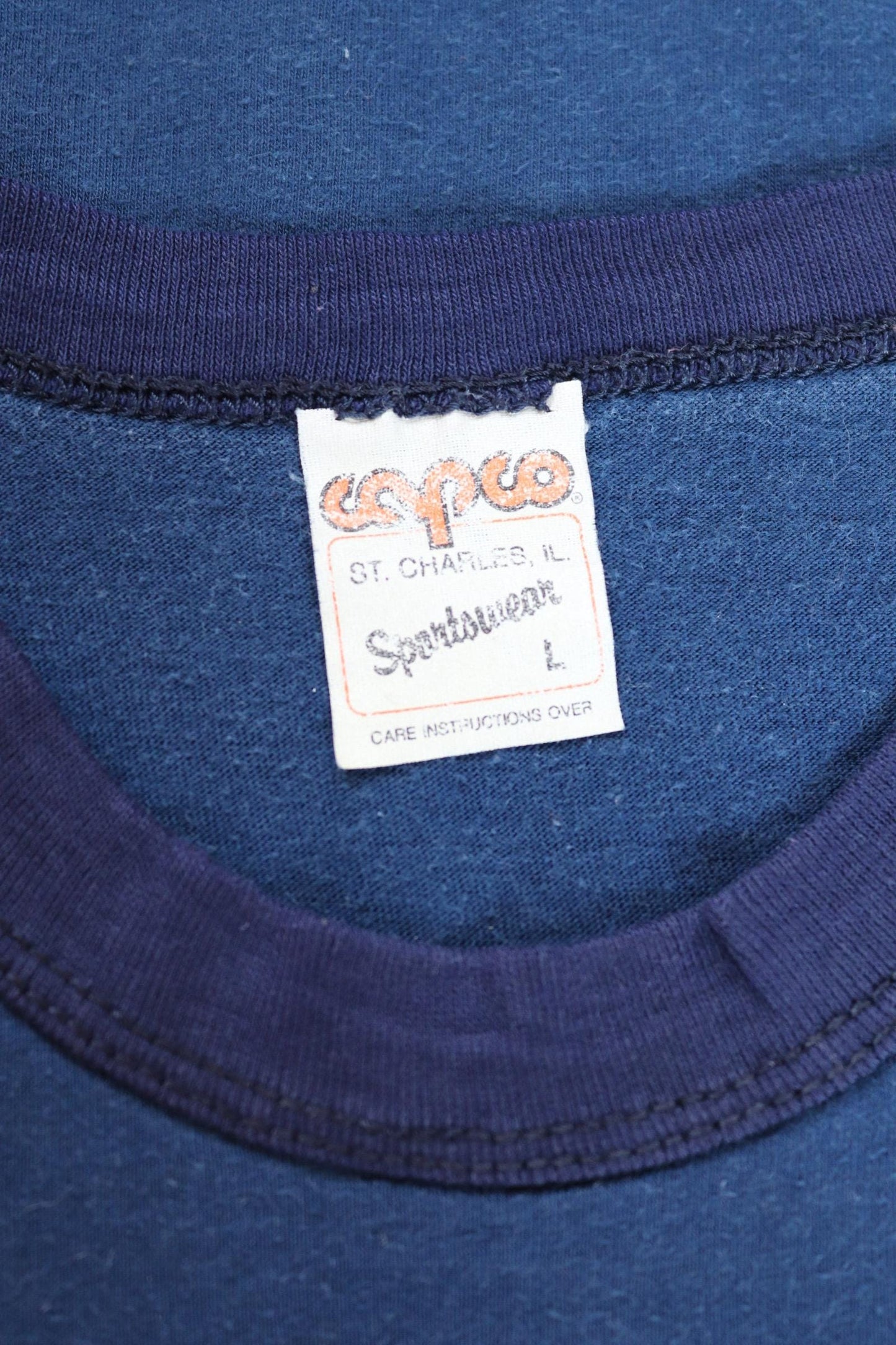 Vintage 1980s navy blue t shirt - American college sportswear - 38” chest