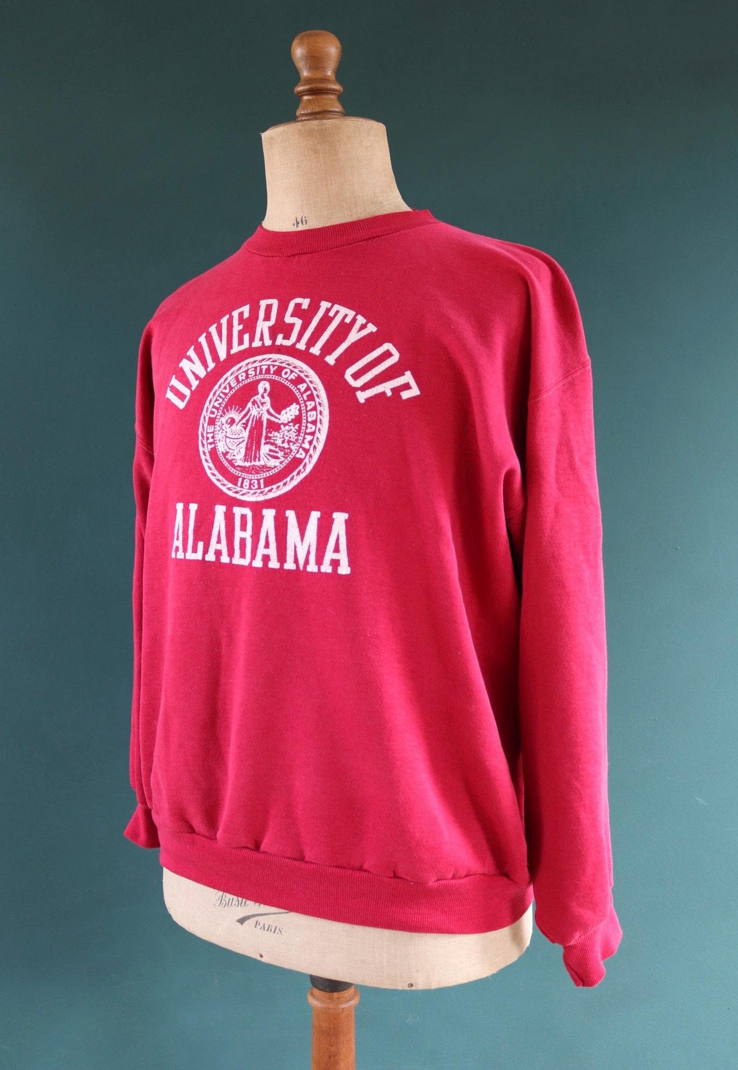Vintage 1970s 70s 1980s 80s Russel Athletic pink red University of Alabama sweatshirt 48" chest sportswear 50 50