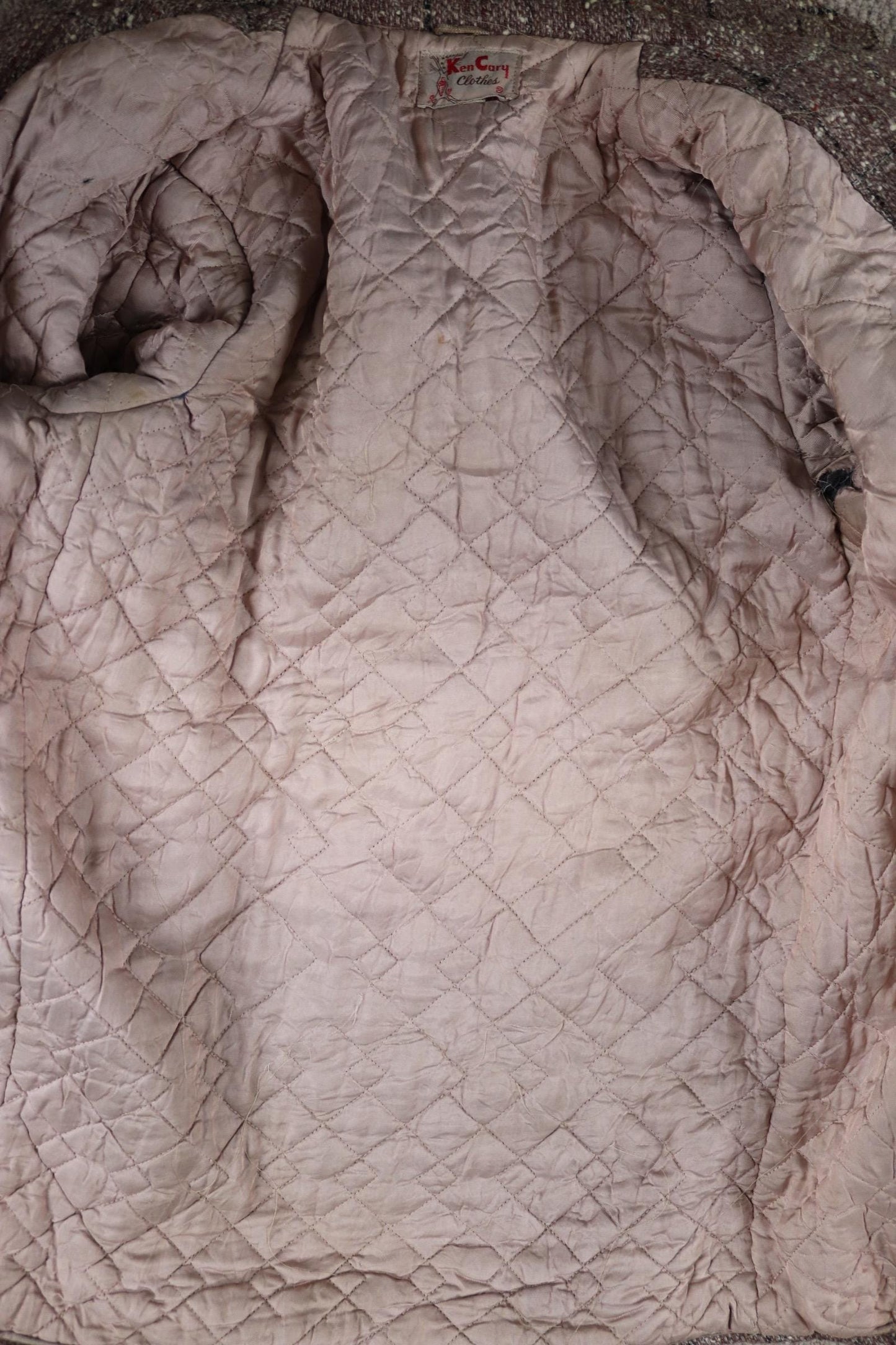Vintage 1960s 60s 1970s 70s flecked plaid Ken Cory brown car coat jacket 39” chest