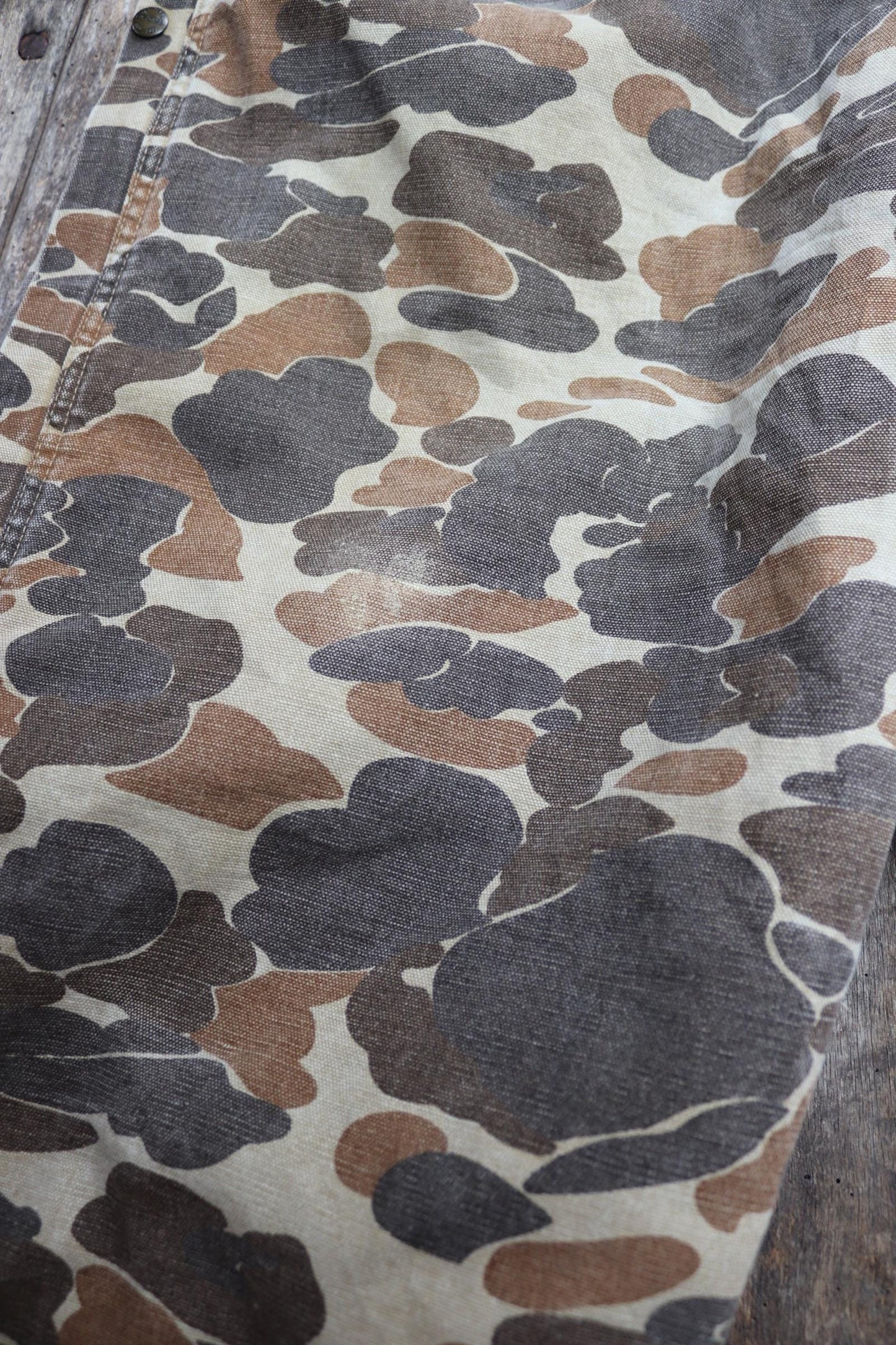 Vintage 1980s Carhartt coveralls - workwear overalls - woodland camo duck cotton - Union Made denim - 54" x 46" x 30