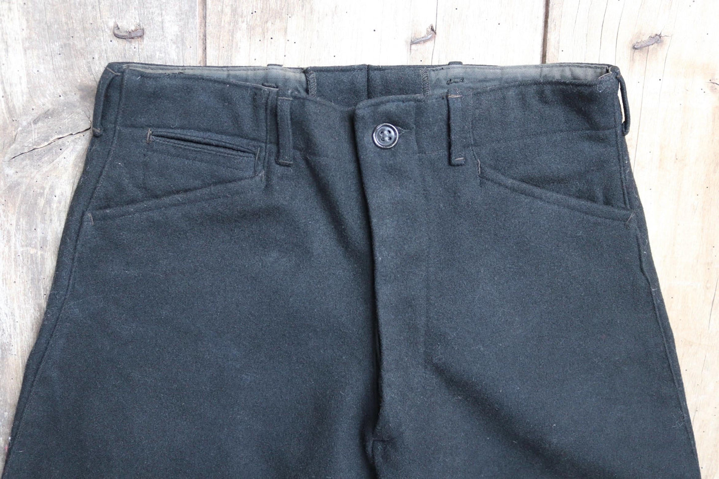 Vintage jodhpurs antique 1930s 1940s black wool riding hunting breeches britches 28” x 24”