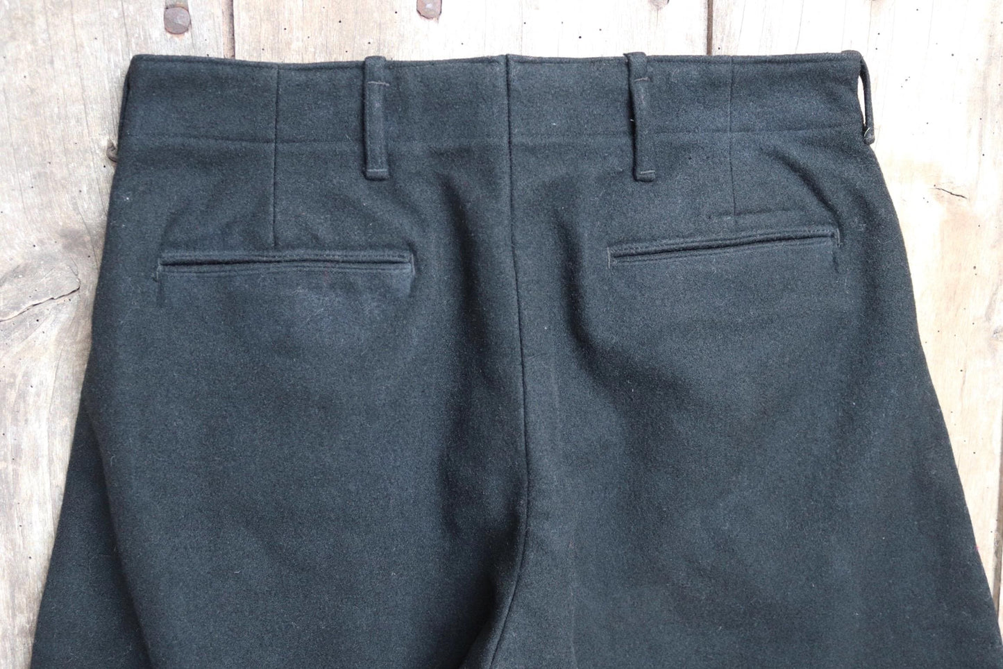 Vintage jodhpurs antique 1930s 1940s black wool riding hunting breeches britches 28” x 24”