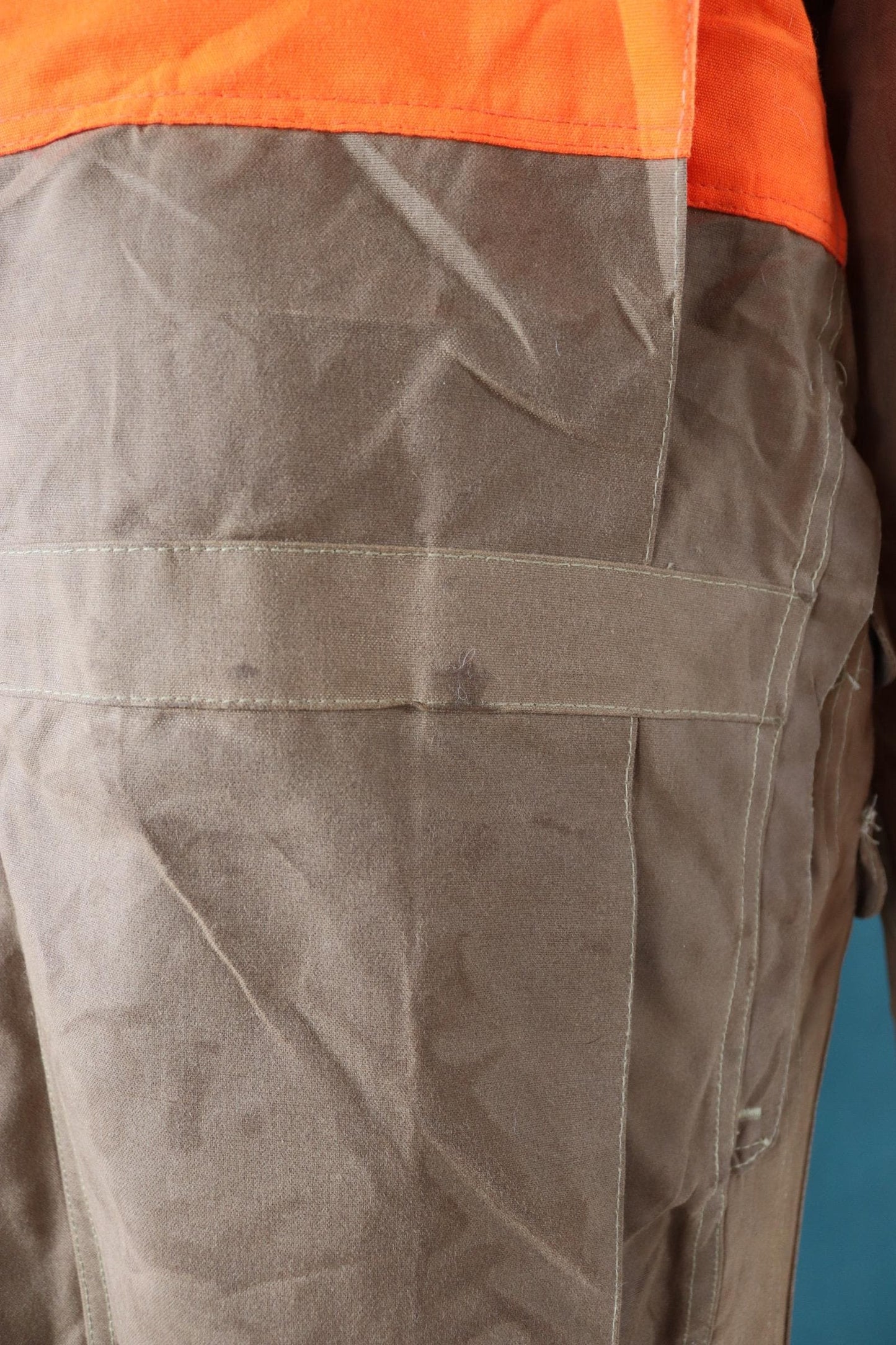 Vintage CC Filson tin cloth paraffin waxed cruiser jacket 53” chest workwear work chore waterproof hunting