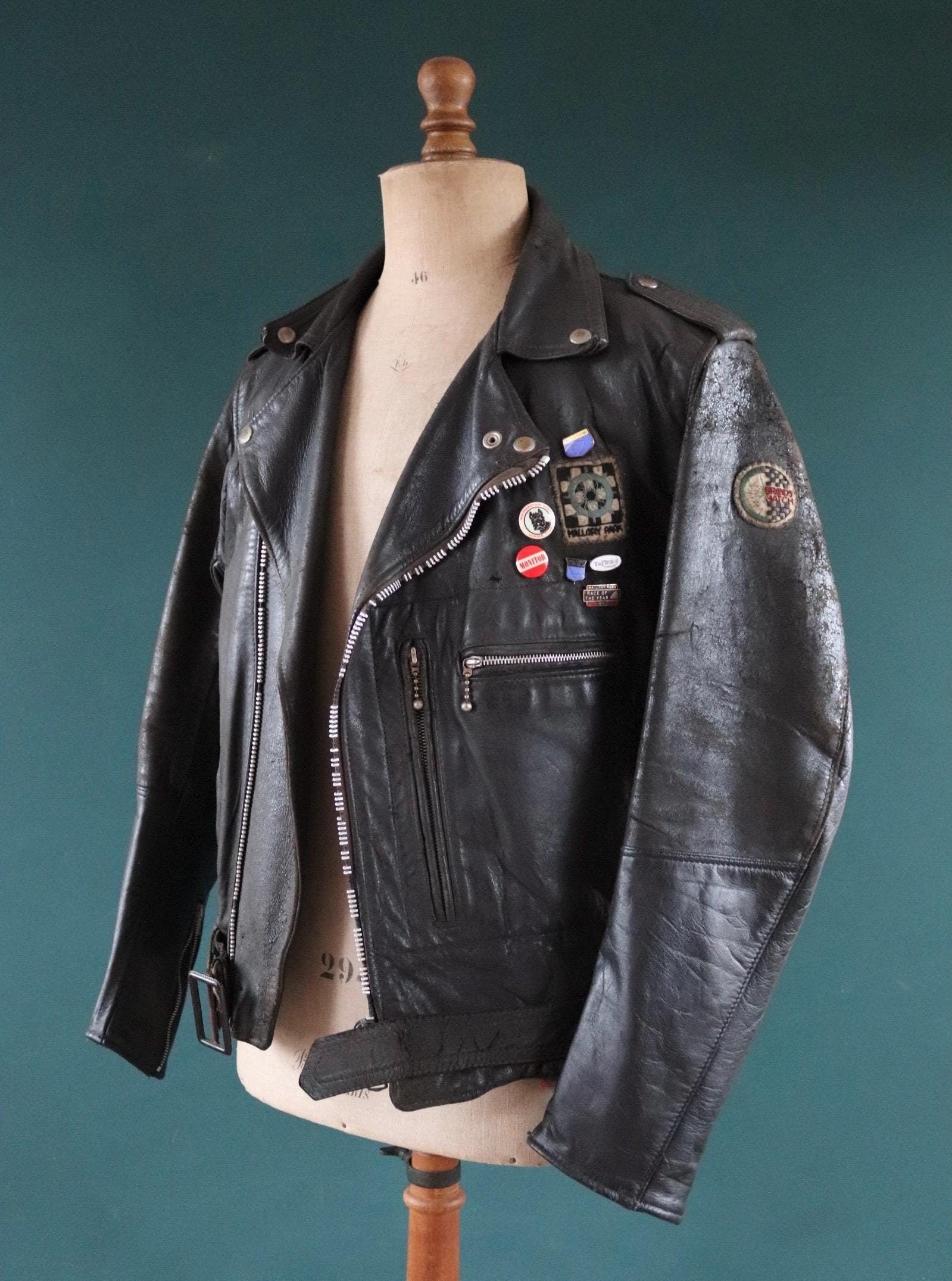 Vintage 1960s Lewis Leathers black leather jacket - Aviakit