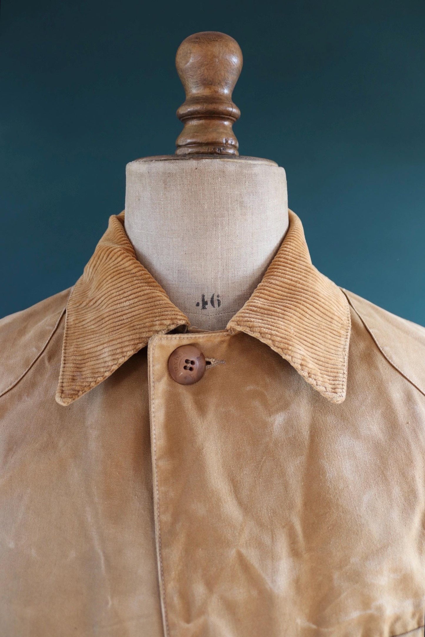 Vintage 1930s Duxbak Utica hunting jacket work workwear chore tan brown duck cotton canvas shooting American 50” chest