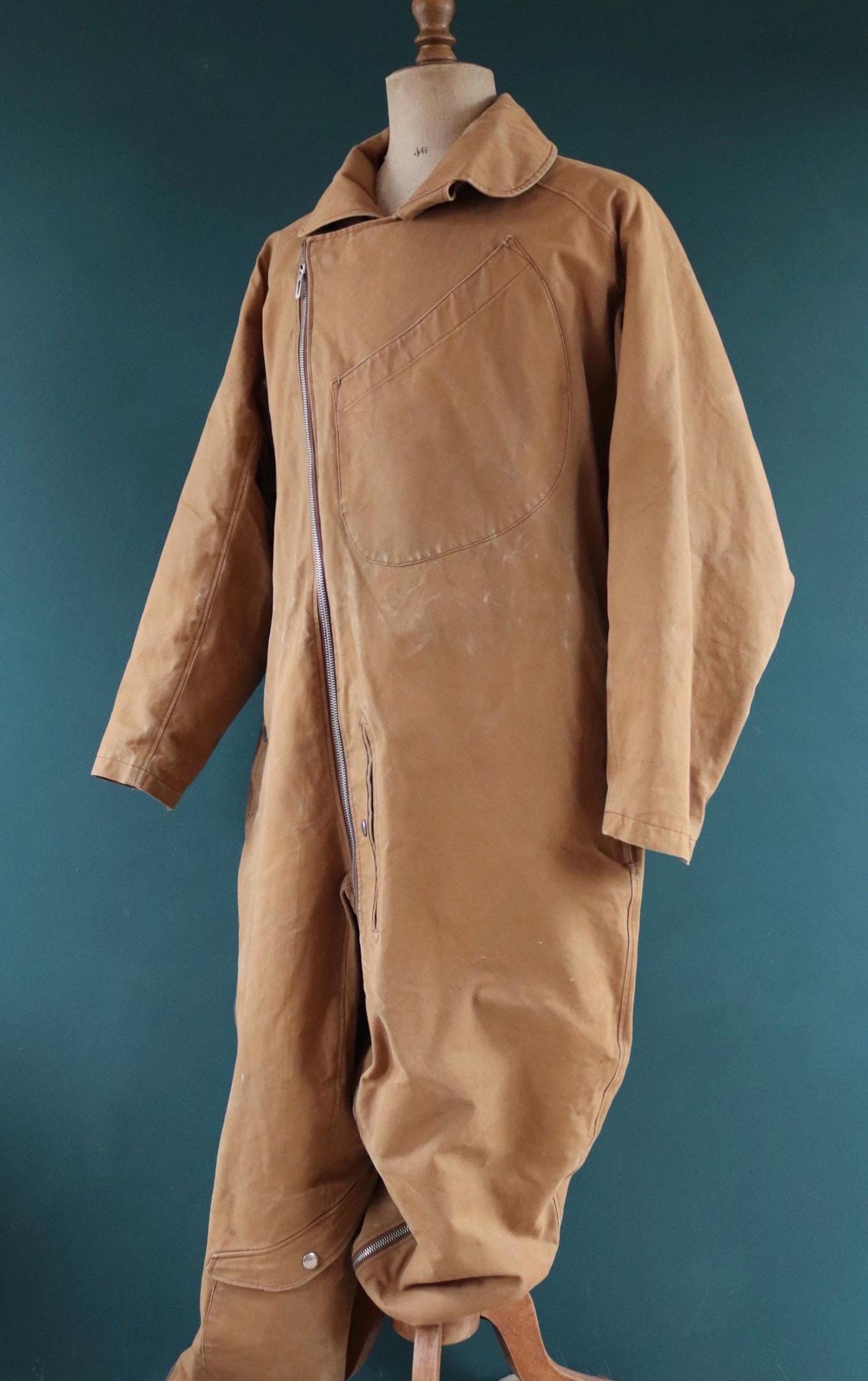 Vintage WW2 French military flight suit pilot aviation Eclair zippers 1930s 1940s