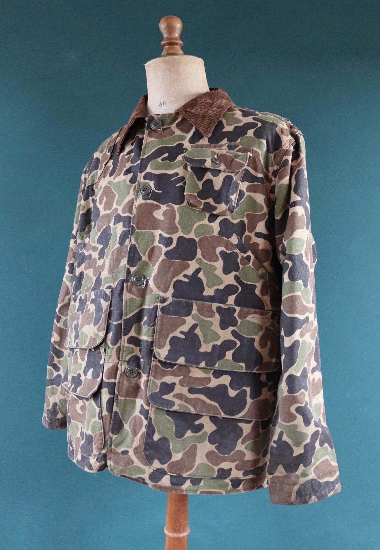 Vintage 1990s 90s Red Head camouflage camo forest woodland American hunting jacket duck cotton canvas 51" chest
