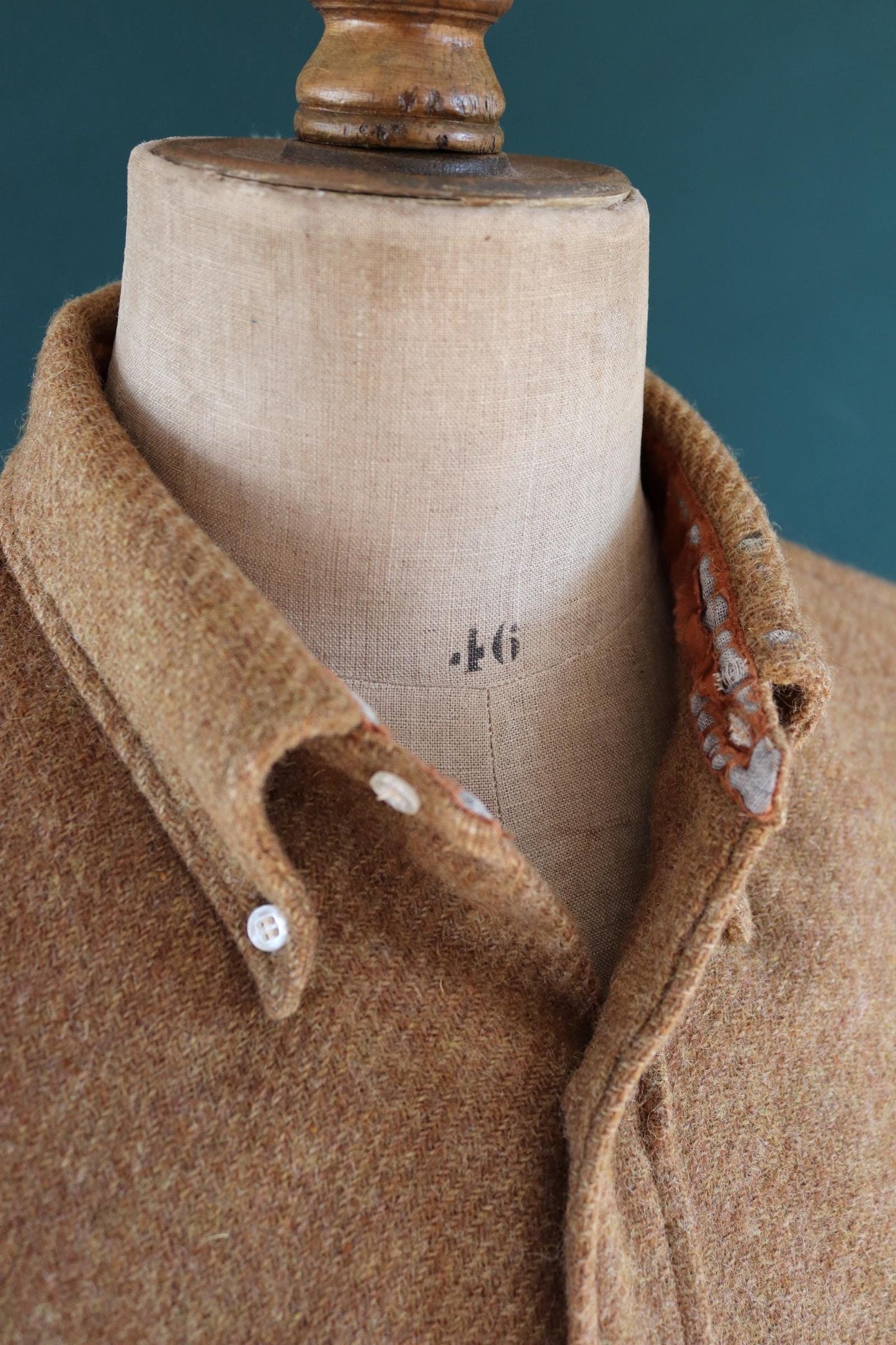 Vintage wool shirt 1960s button down roll collar Dayton’s Ivy League style 50” chest
