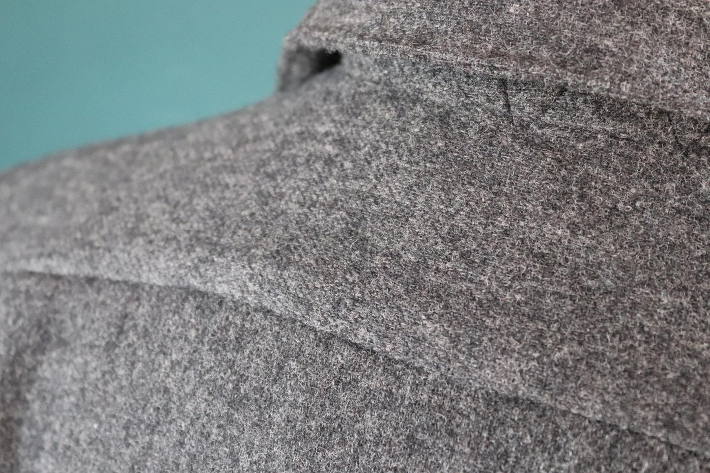 Vintage 1960s wool shirt McGregor loop collar plain grey hiking camping 42” chest