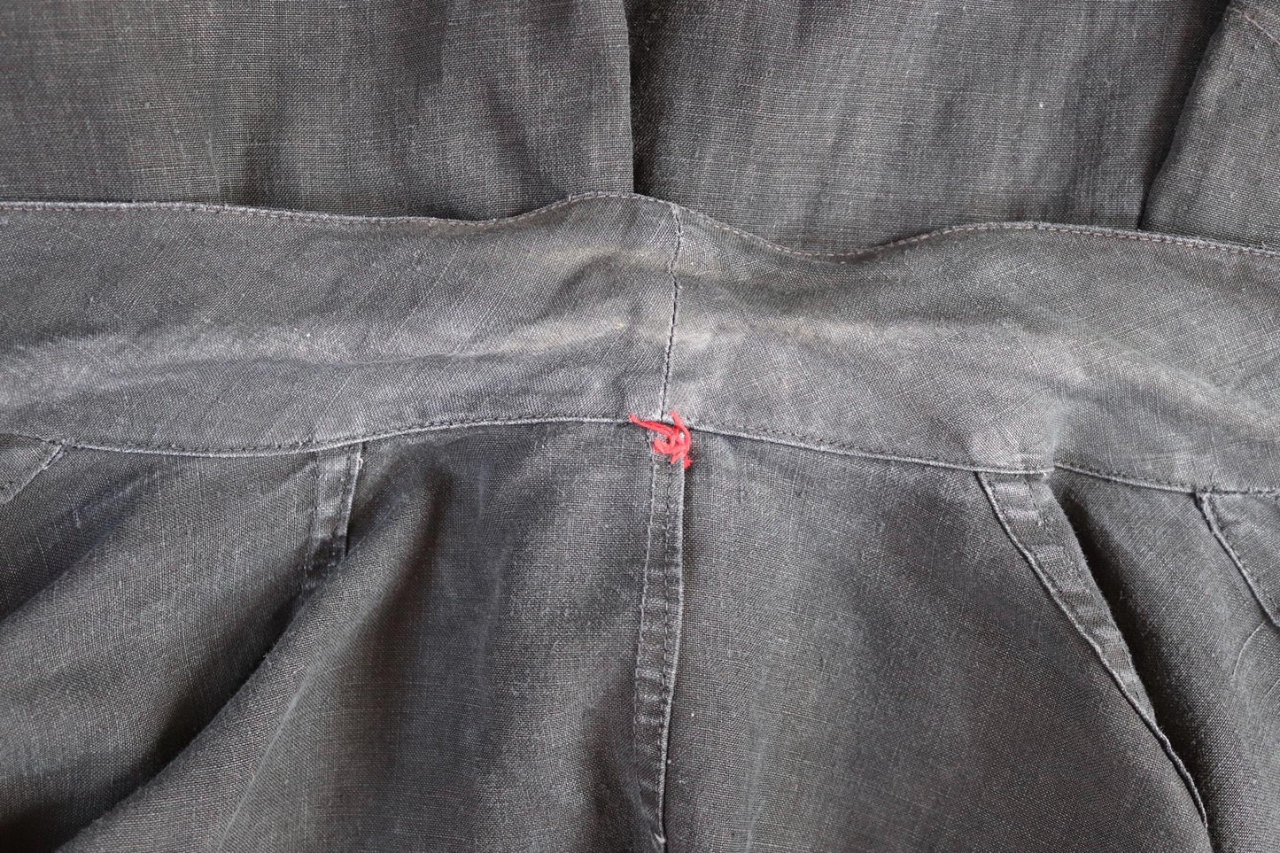 Antique French duster coat - vintage chore jacket - indigo linen workwear - maquignon - 51” chest