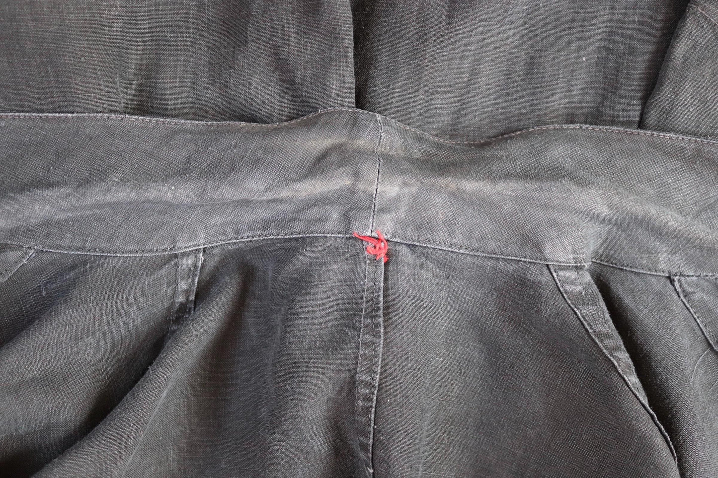 Vintage antique French indigo linen maquignon coat workwear duster work chore coat machinist 51” chest