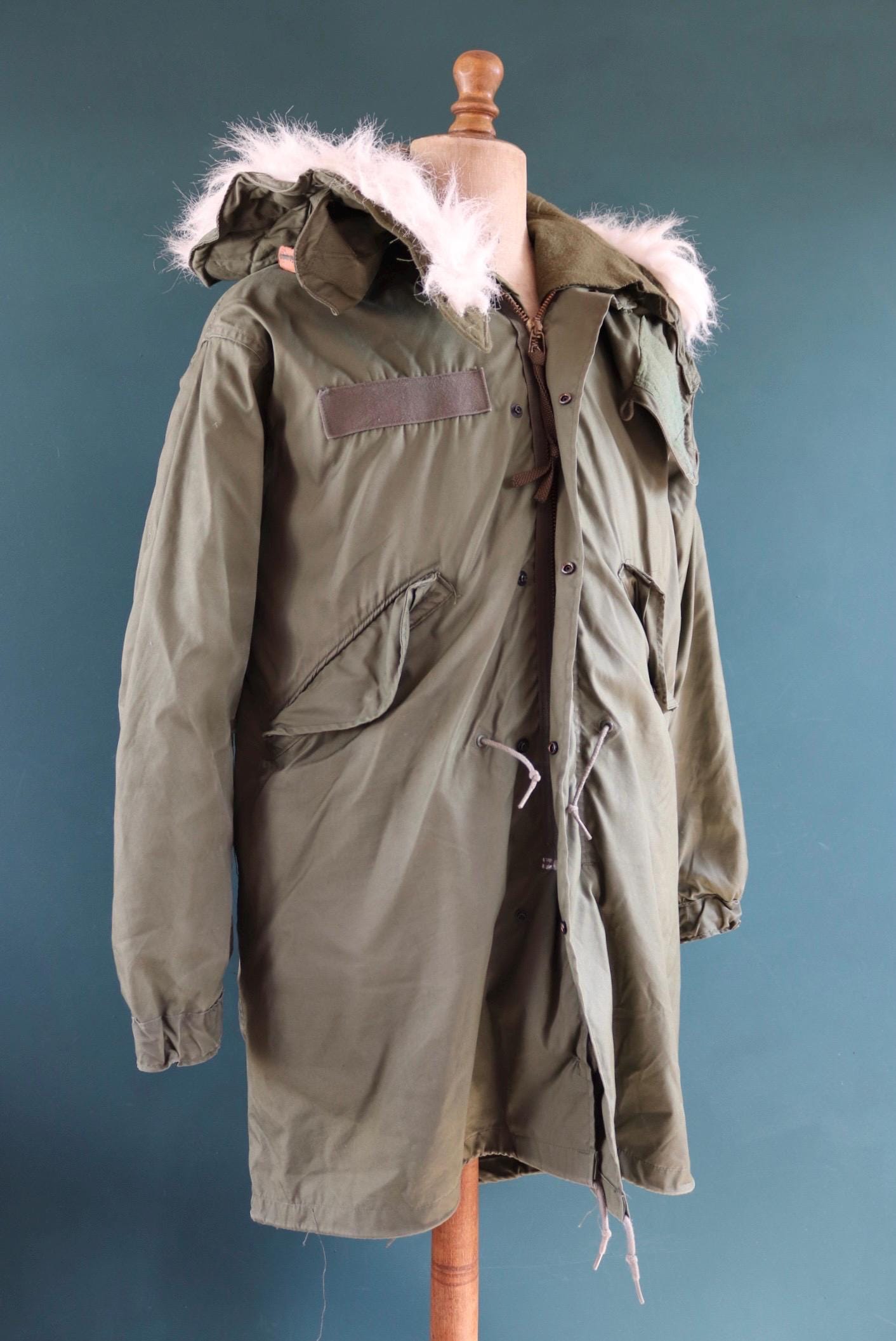 Vintage M65 fishtail parka jacket US military Vietnam era mod scooter 48” chest