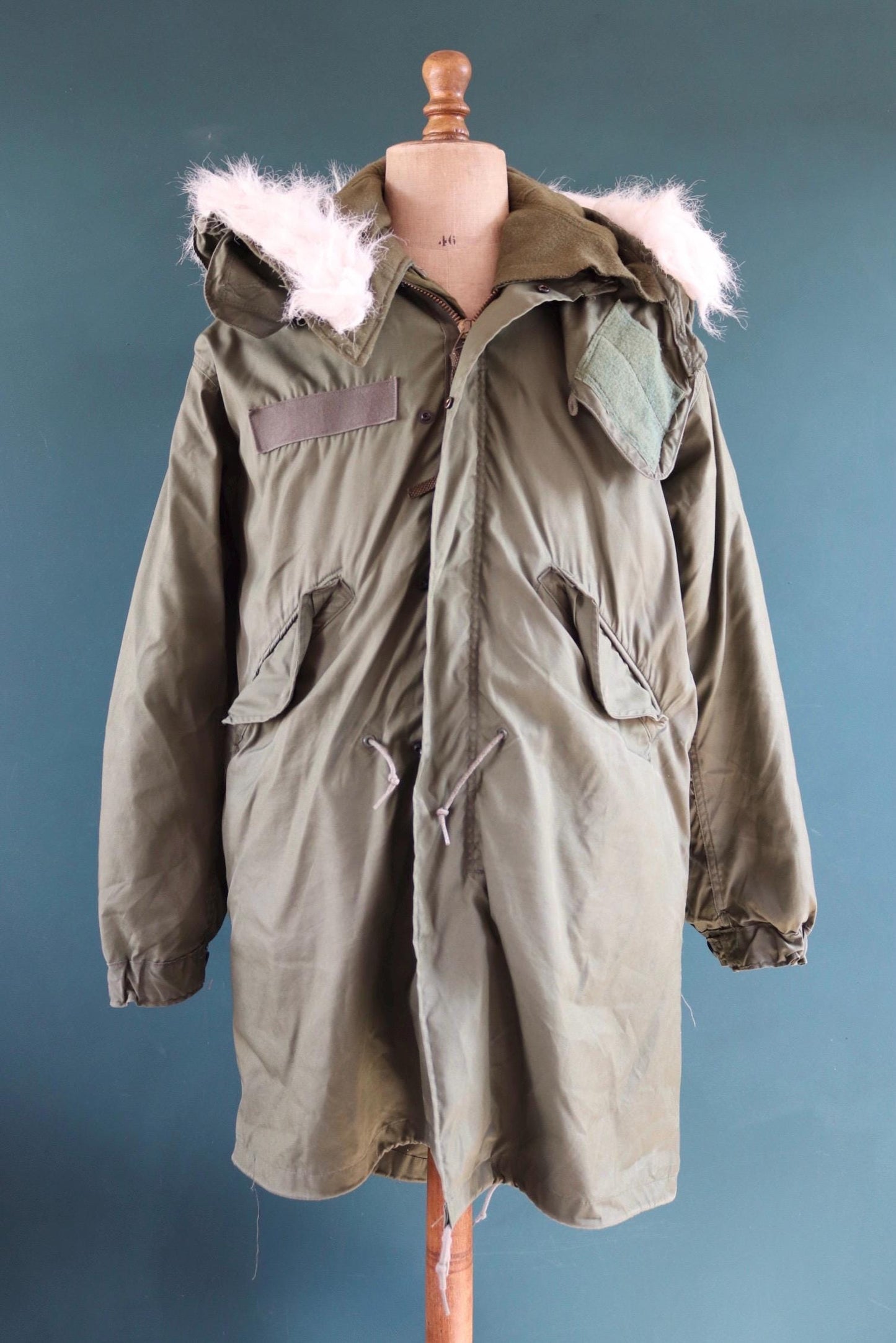 Vintage M65 fishtail parka jacket US military Vietnam era mod scooter 48” chest