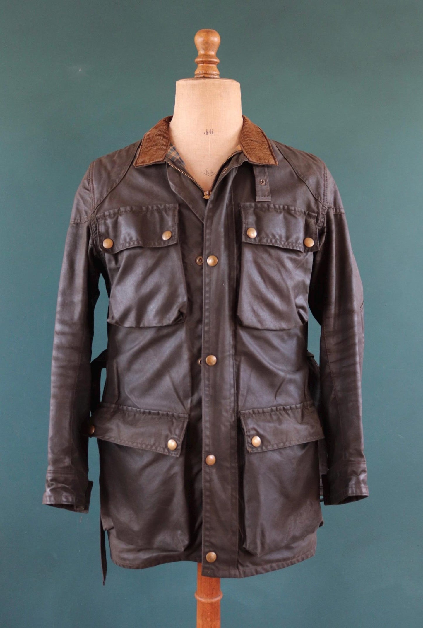 Vintage 1970s Belstaff International jacket - waxed cotton - motorcycle trial bike racing - 40" chest