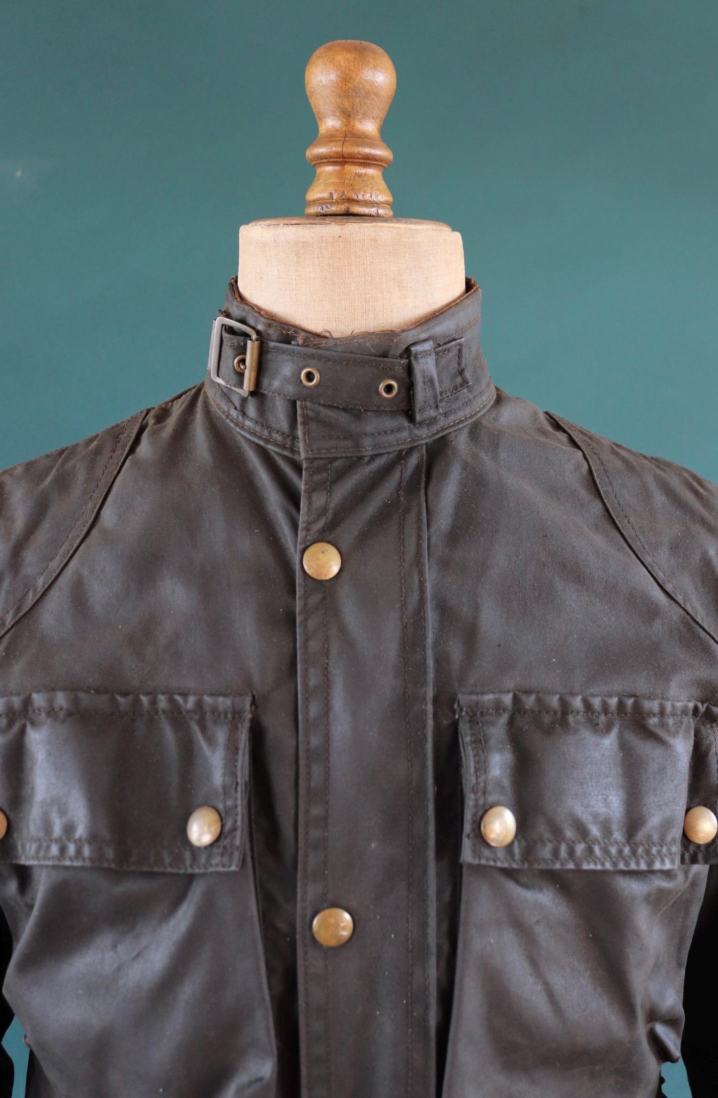 Vintage 1970s Belstaff International jacket - waxed cotton - motorcycle trial bike racing - 40" chest