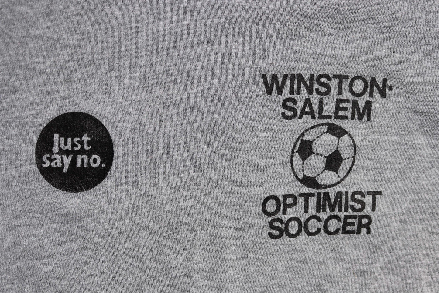 Vintage 1980s kids football t shirt - just say no - soccer sportswear - 32” chest - for age 7, 8, 9