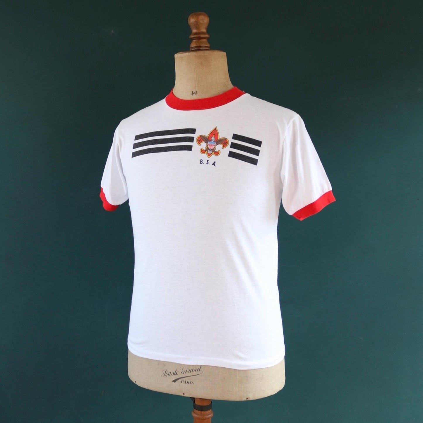 Vintage 1980s 90s Boy Scouts t shirt - BSA print - 36” chest - ringer sportswear - made in USA
