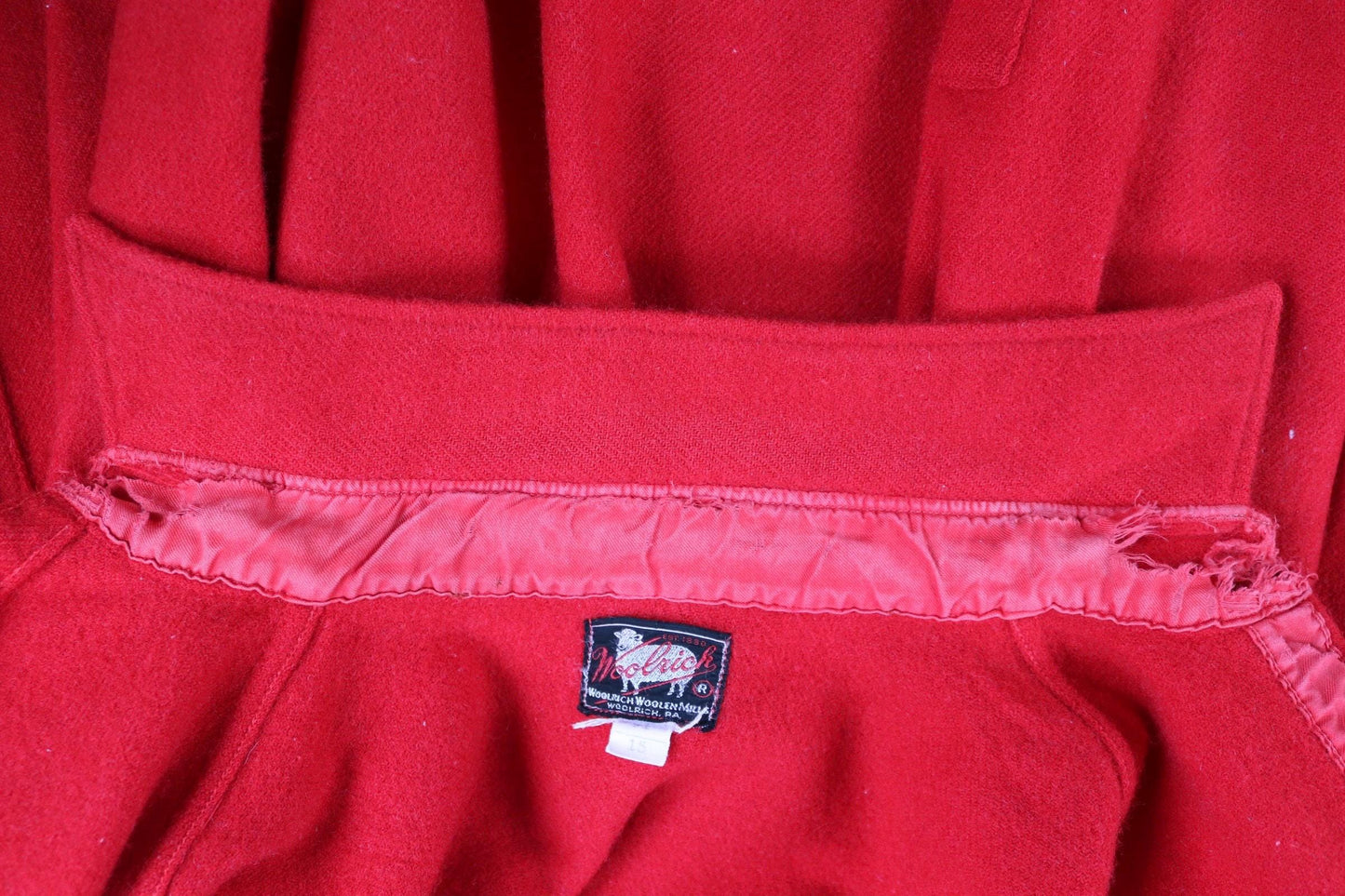 Vintage Woolrich wool shirt 1950s plain red camp camping hiking 40” chest
