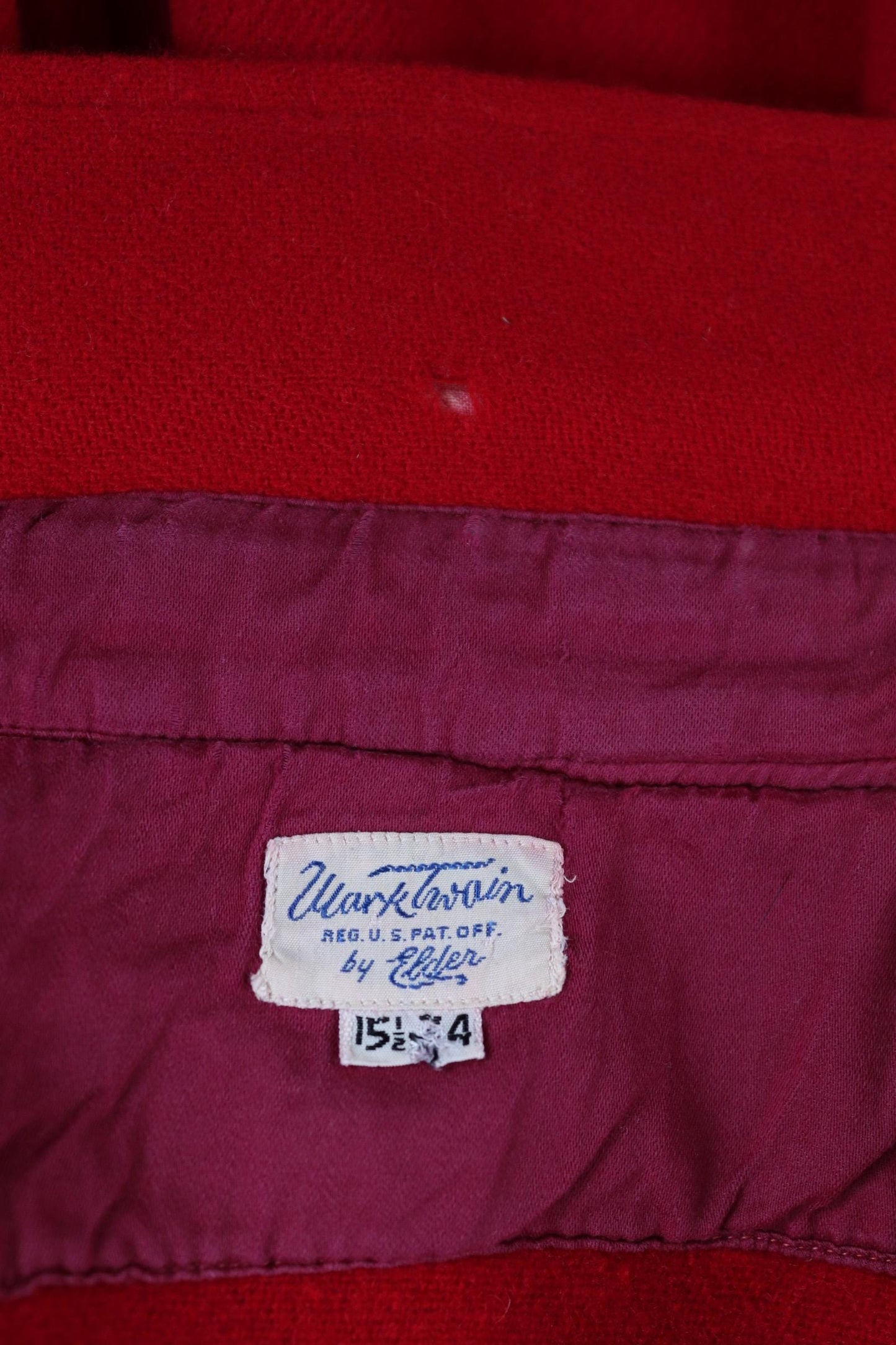Vintage 1960s wool shirt plain red 41” chest