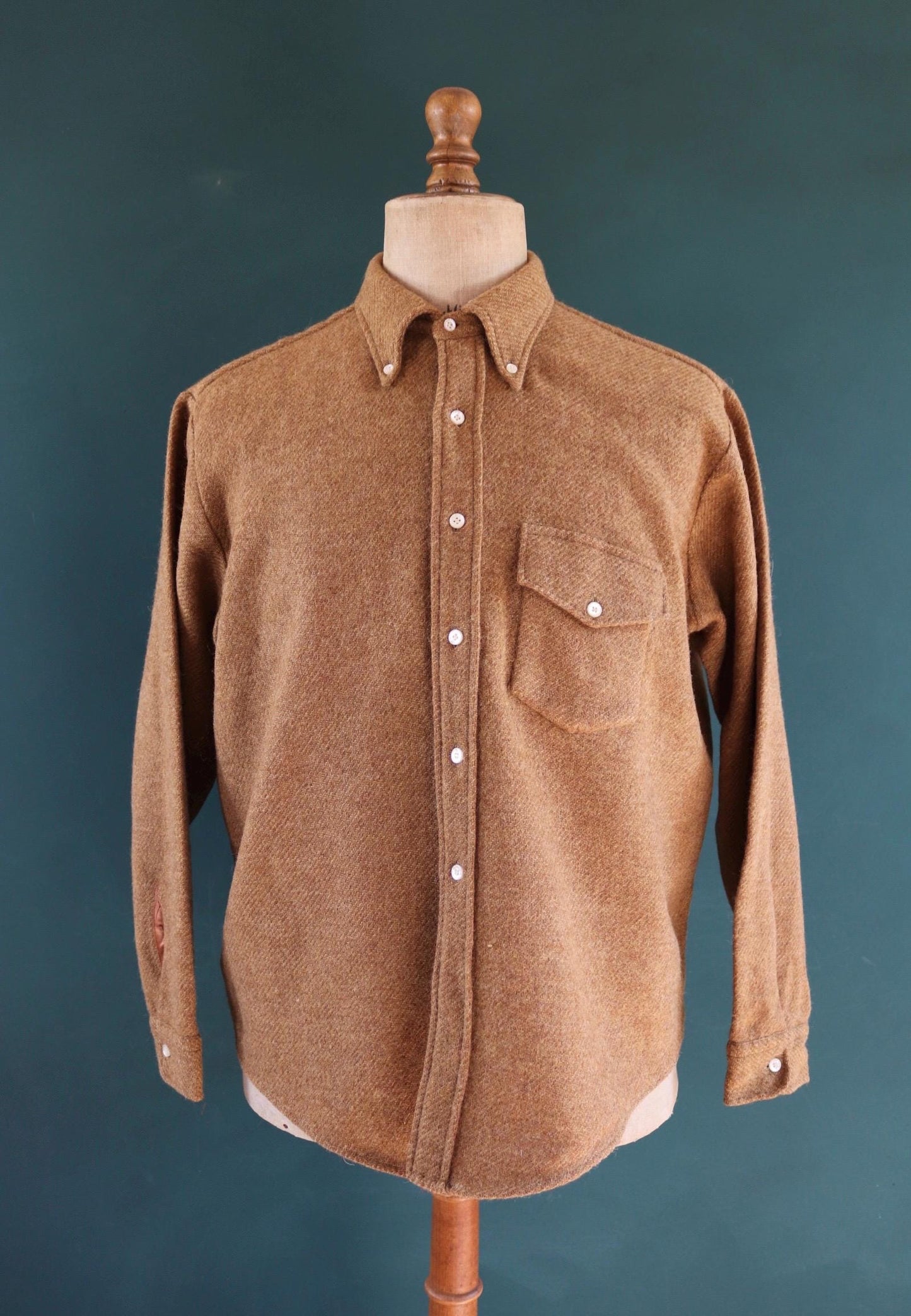 Vintage wool shirt 1960s button down roll collar Dayton’s Ivy League style 50” chest