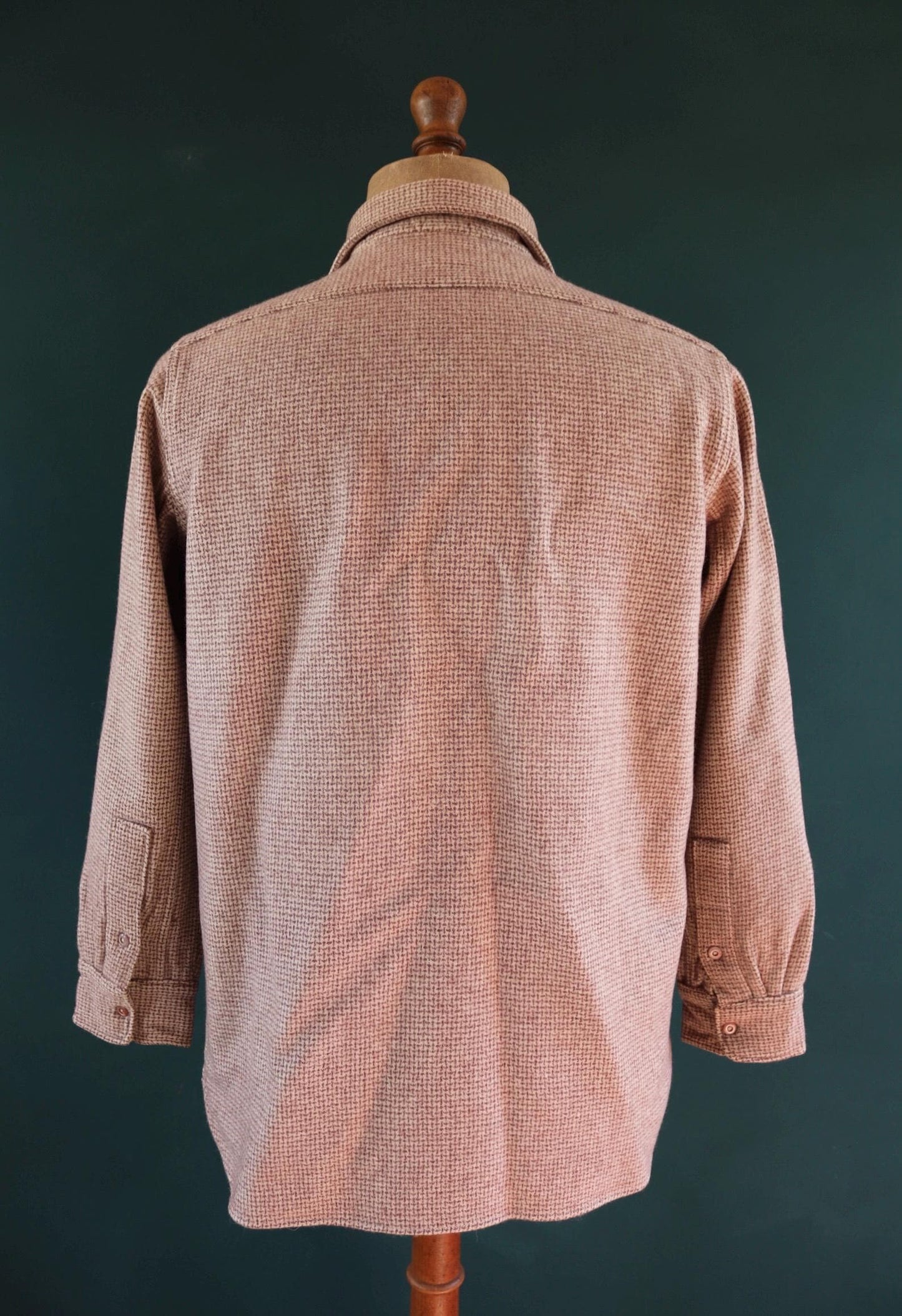 Vintage 1940s Woolrich shirt dogtooth brown hiking camping 42” chest