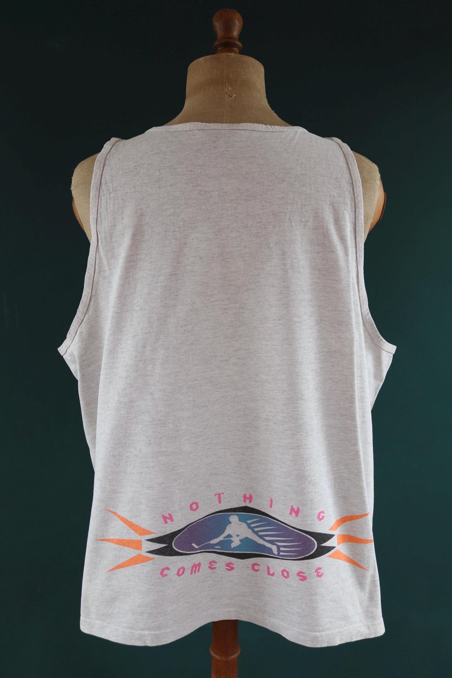 Vintage 1990s Hobie vest top - neon vest - street hockey graphic - surf singlet - 51” chest