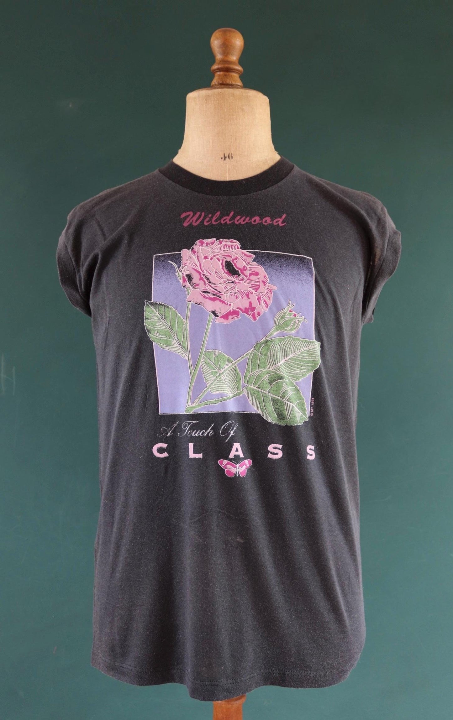 Vintage 1990s faded black t shirt - sleeveless vest top - 41” chest