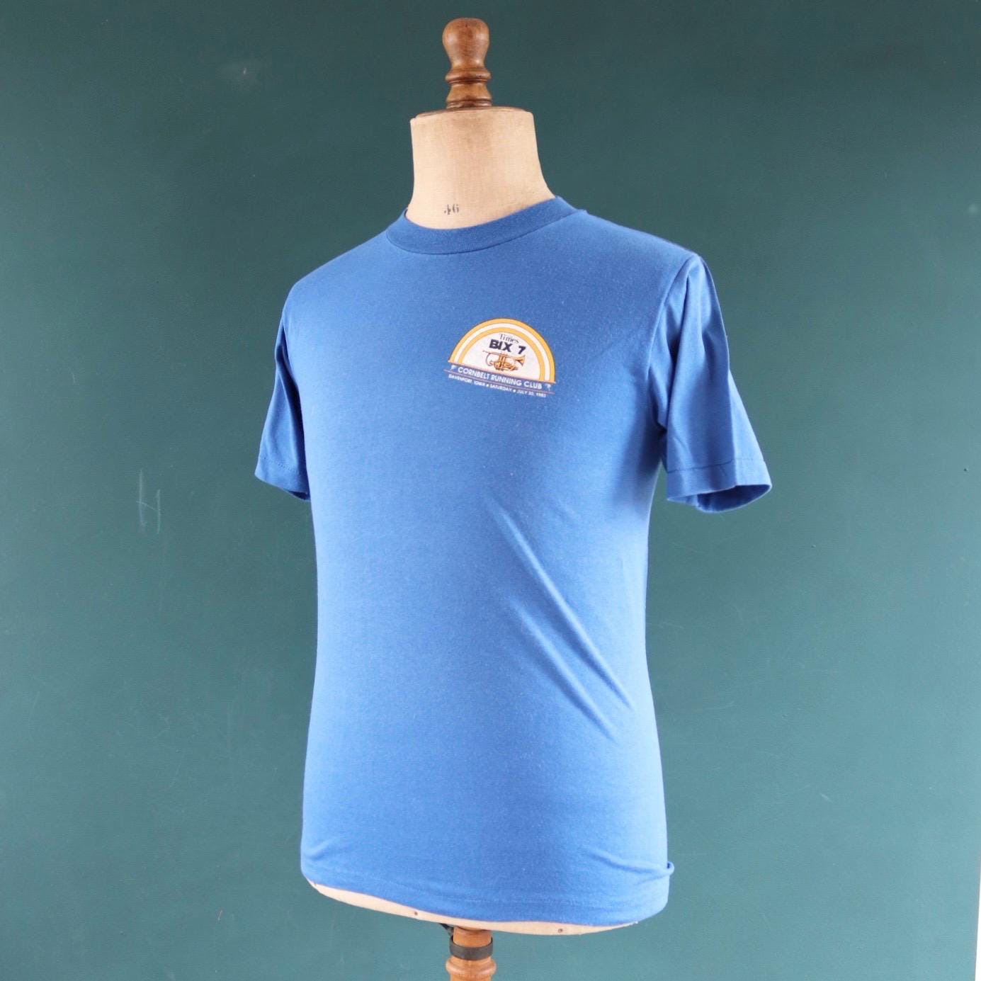 Vintage 1980s cornbelt running club t shirt - single stitch tee - 37” chest