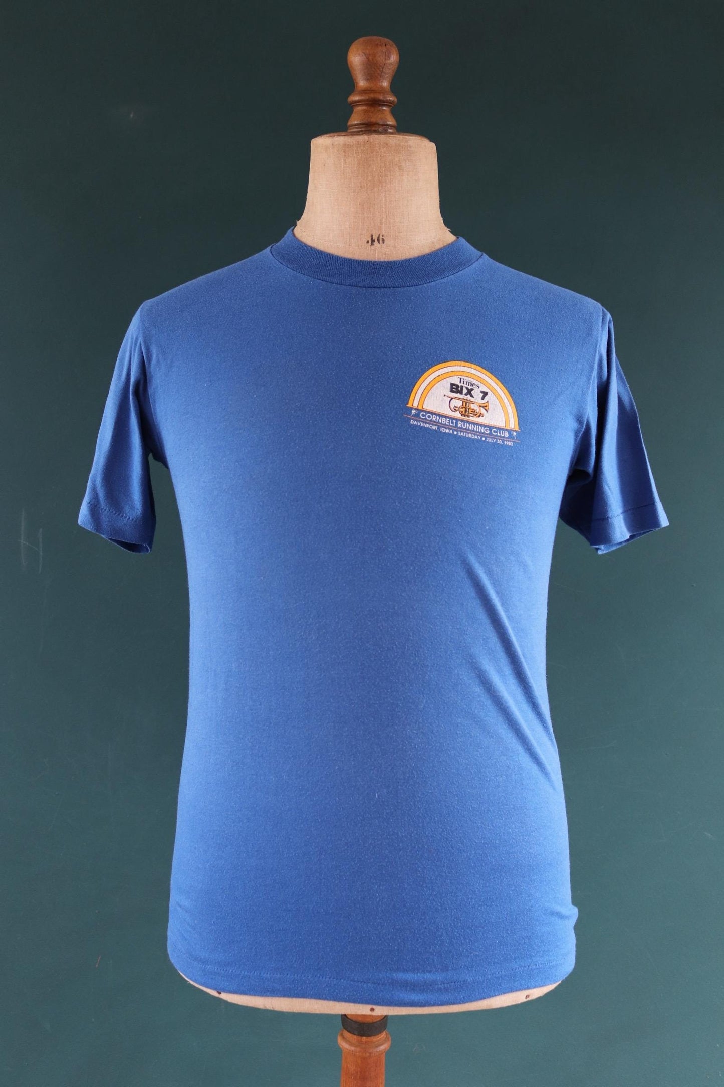 Vintage 1980s cornbelt running club t shirt - single stitch tee - 37” chest
