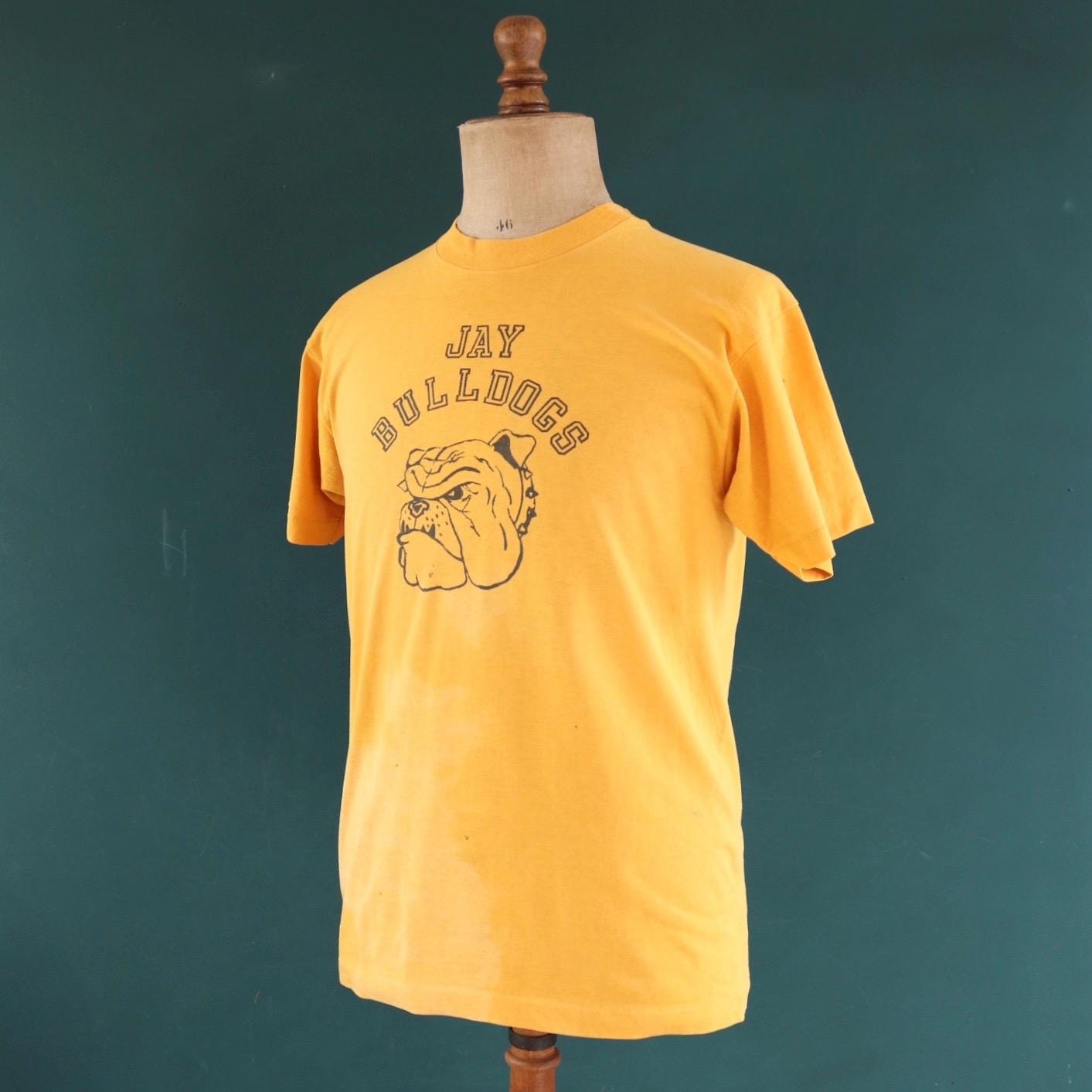 Vintage 1980s bulldog print t shirt - dog graphic tee - single stitch varsity tee - 40” chest
